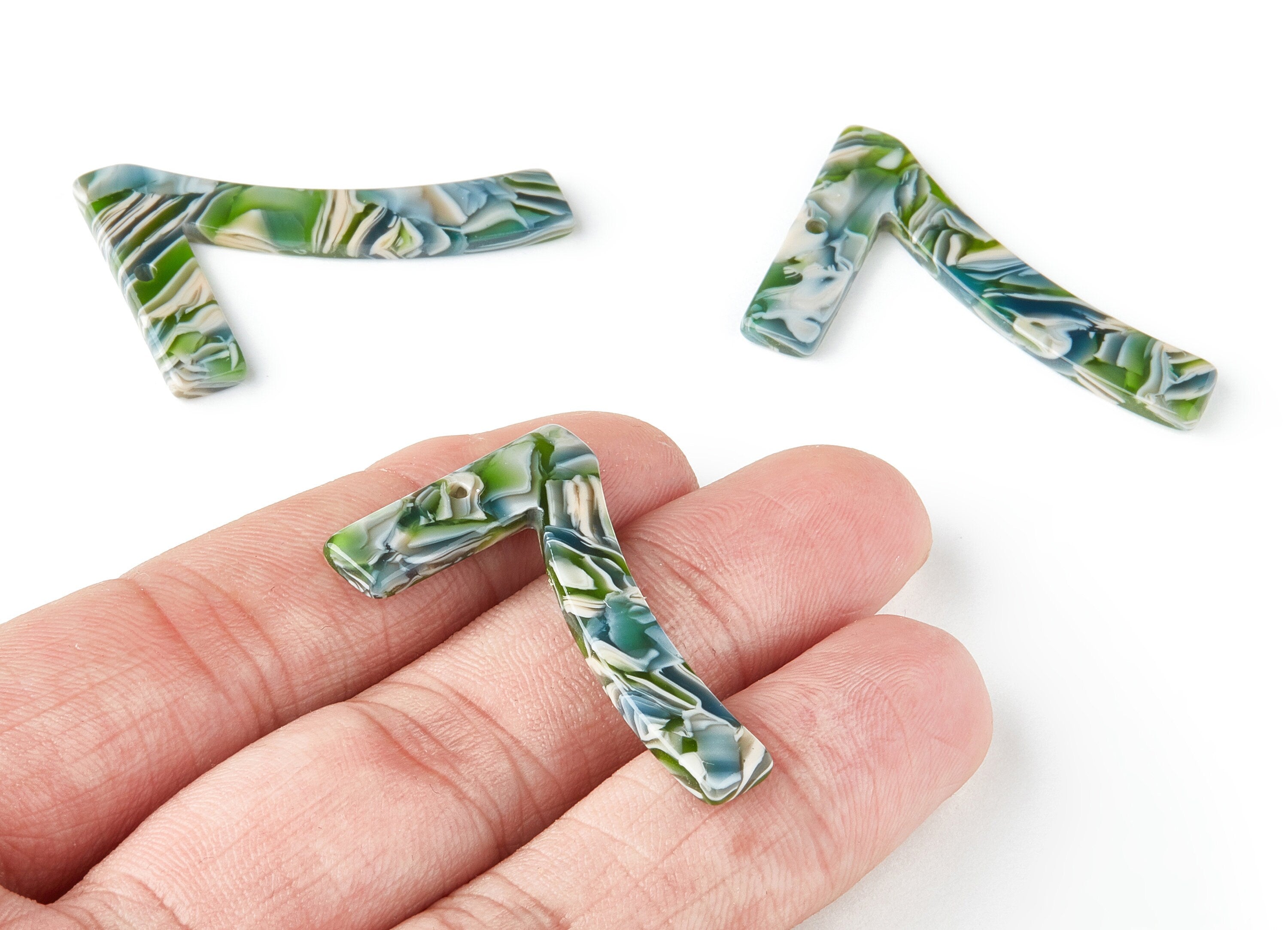 Acetate Number 7 Earring Charms - Number 7 Pendant - Earring Findings - Jewelry Supplies - Color Code:A173 - 38.11x25.34x2.5mm - AC1464-A173 - DOMEDBAZAAR