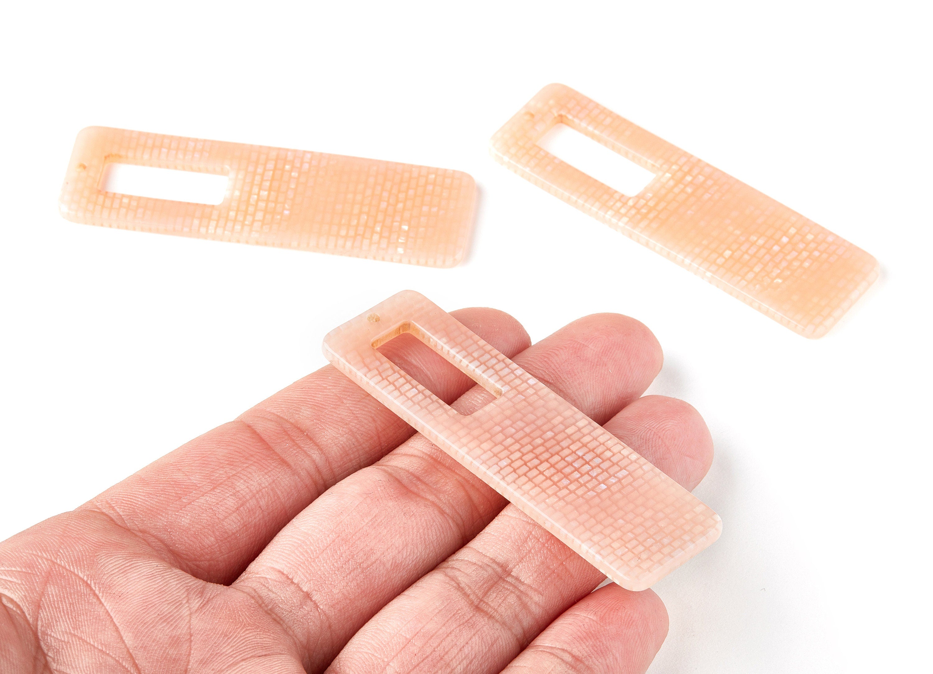 Acetate Rectangle Earring Charms - Rectangle Pendant - Earring Findings - Jewelry Supplies - Color Code: A174 - 64.6x19.81x2mm - AC1474-A174 - DOMEDBAZAAR