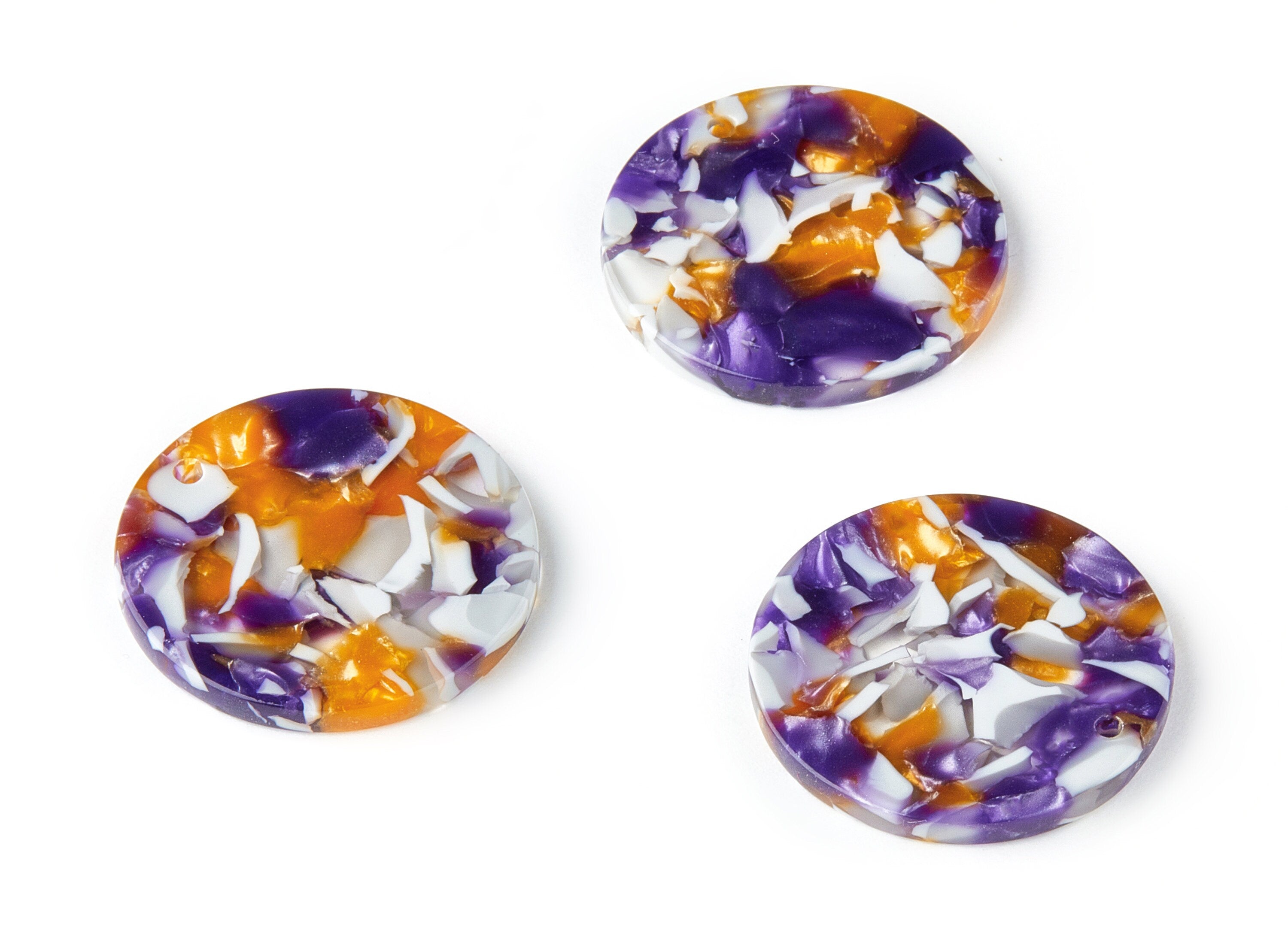 Acetate Round Earring Charms - Circle Pendant - Earring Findings - Jewelry Supplies - Color Code: A186 - 25.58x25.58x2.5mm - AC1485-A186 - DOMEDBAZAAR