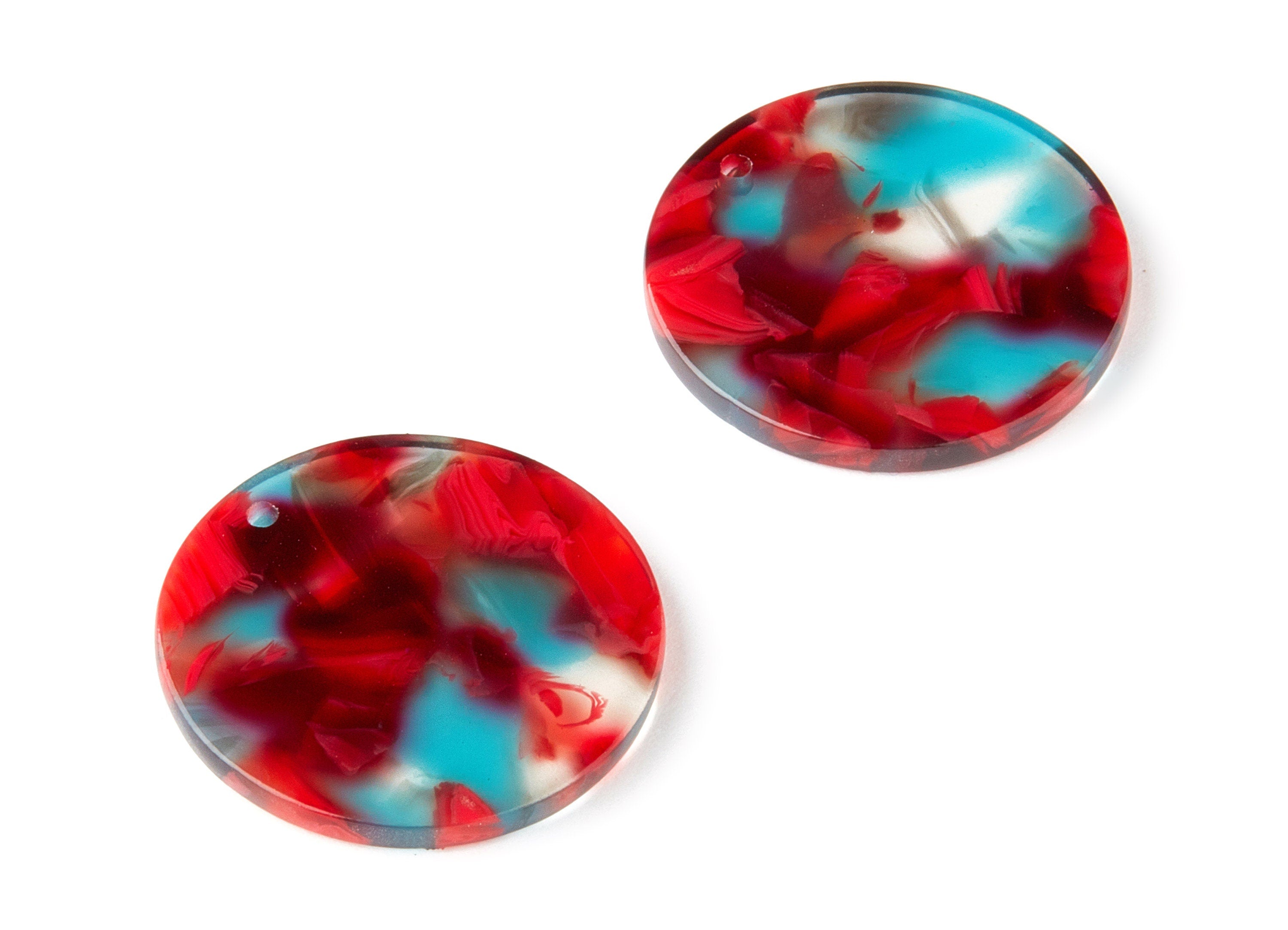 Acetate Round Earring Charms - Circle Pendant - Earring Findings - Jewelry Supplies - Color Code: A185 - 25.58x25.58x2.5mm - AC1485-A185 - DOMEDBAZAAR