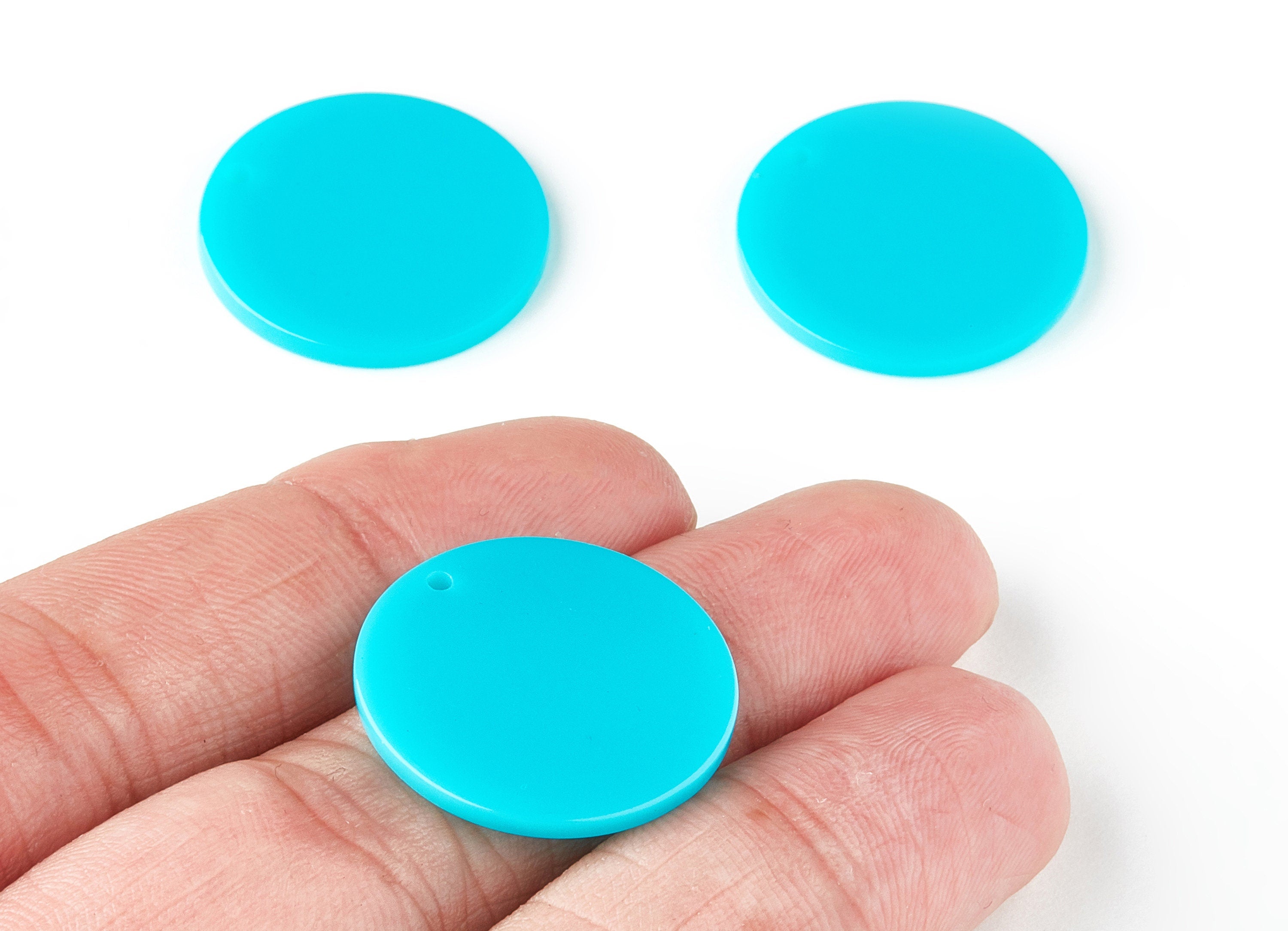 Acrylic Round Earring Charms - Circle Pendant - Earring Findings - Jewelry Supplies - Color Code: A178 - 23.36x23.36x2.03mm - AC1470-A178 - DOMEDBAZAAR