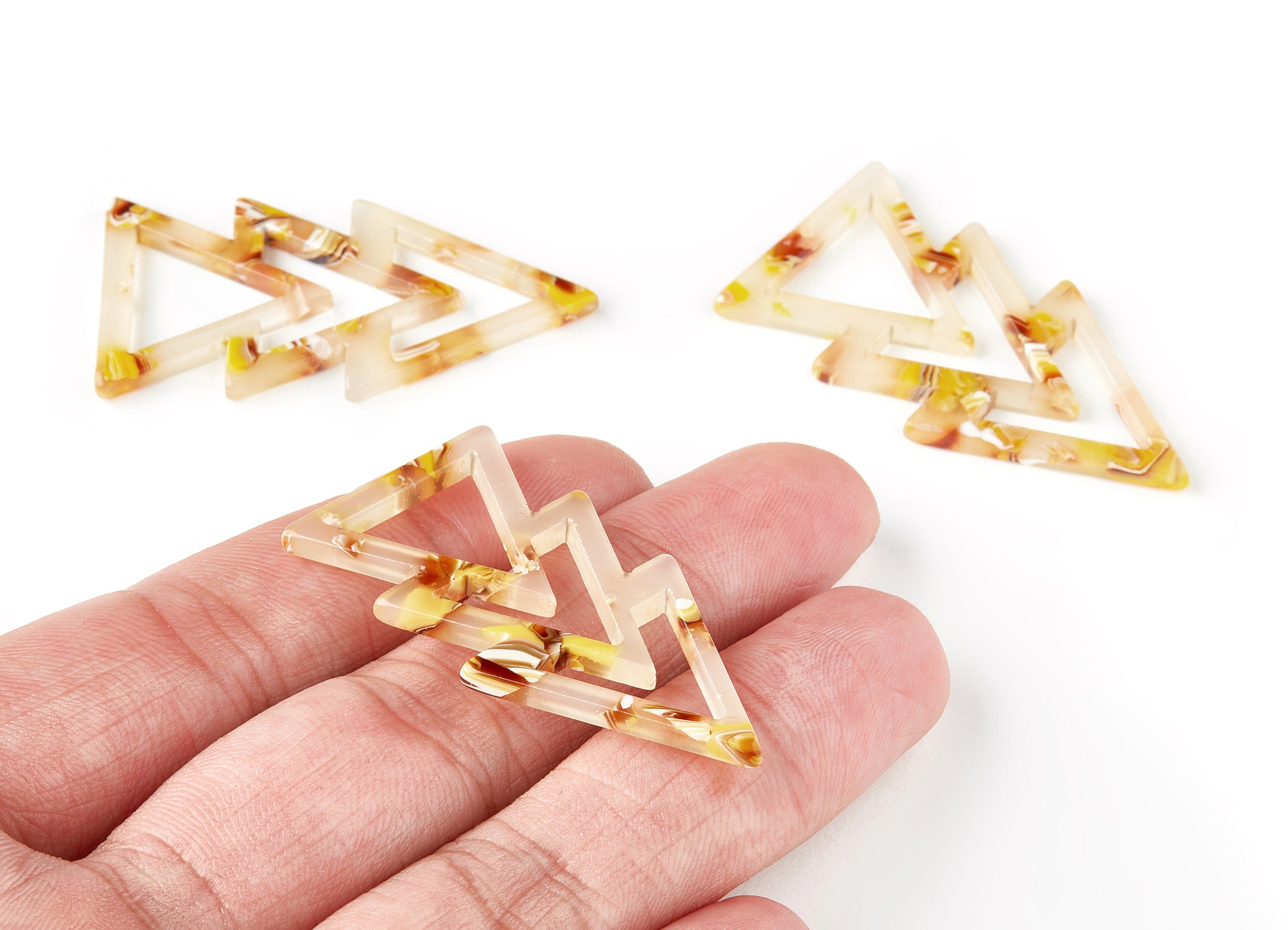 Acetate Triangle Earring Charms - Triangle Pendant - Earring Findings - Jewelry Supplies - Color Code:A121 - 39.66x9.79x2.51mm - AC1495-A121 - DOMEDBAZAAR