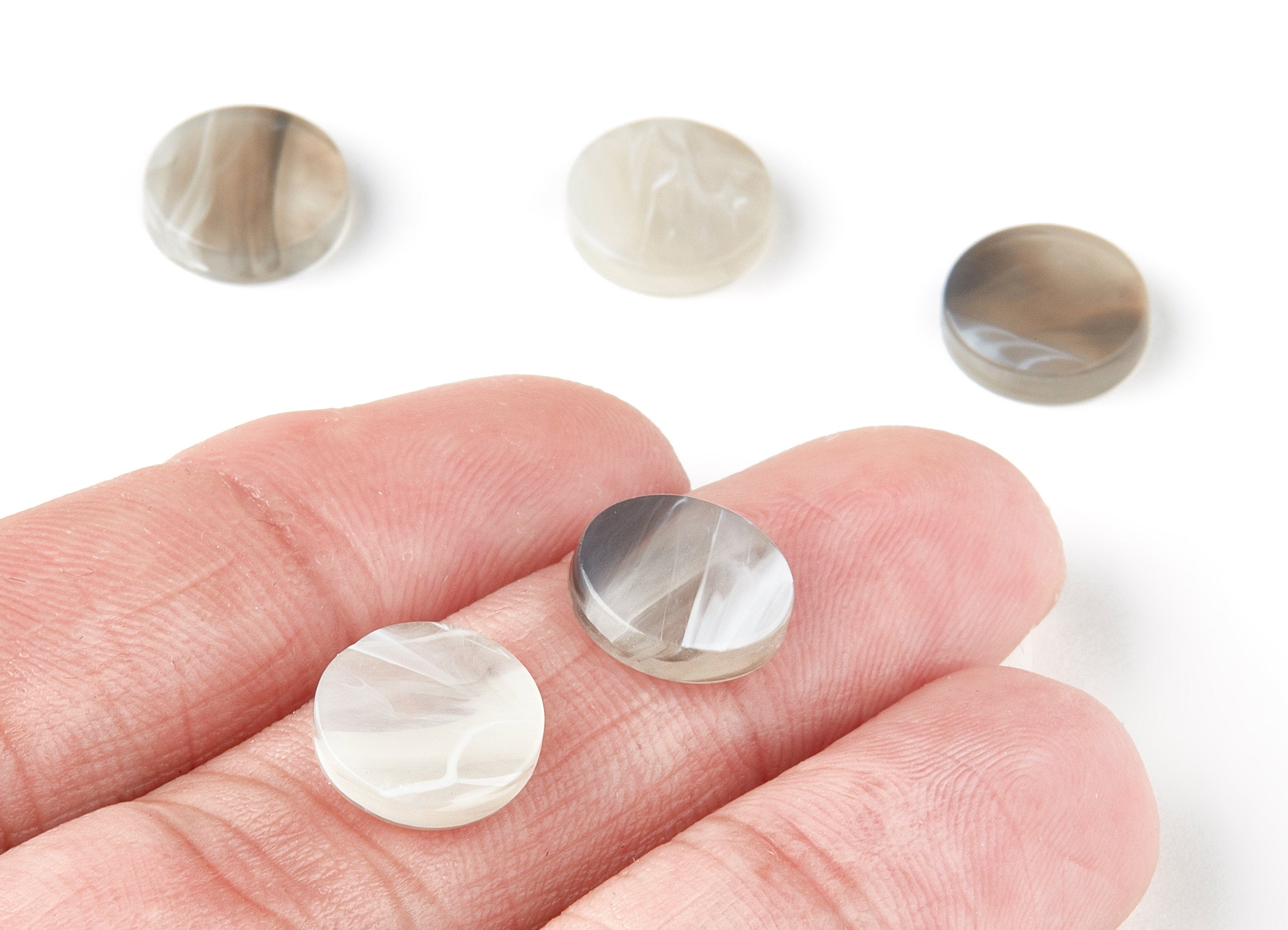 Acetate Round Earring Charms - Acrylic Circle Pendant - Earring Findings - Jewelry Supplies - Color Code: A192 - 11x11x2.66mm - AC1483-A192 - DOMEDBAZAAR