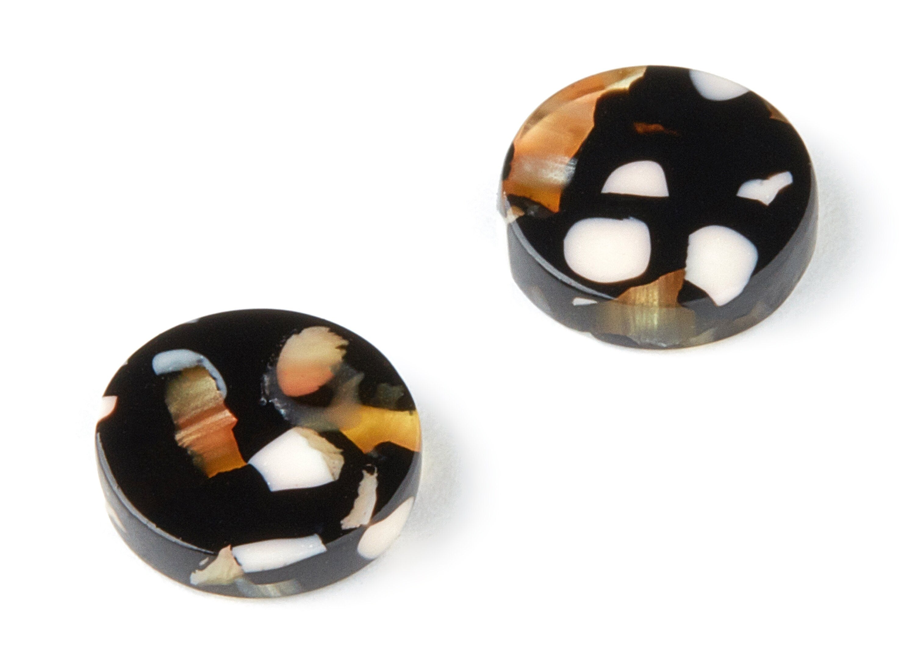 Acetate Round Earring Charms - Acrylic Circle Pendant - Earring Findings - Jewelry Supplies - Color Code: A193 - 11x11x2.66mm - AC1483-A193 - DOMEDBAZAAR