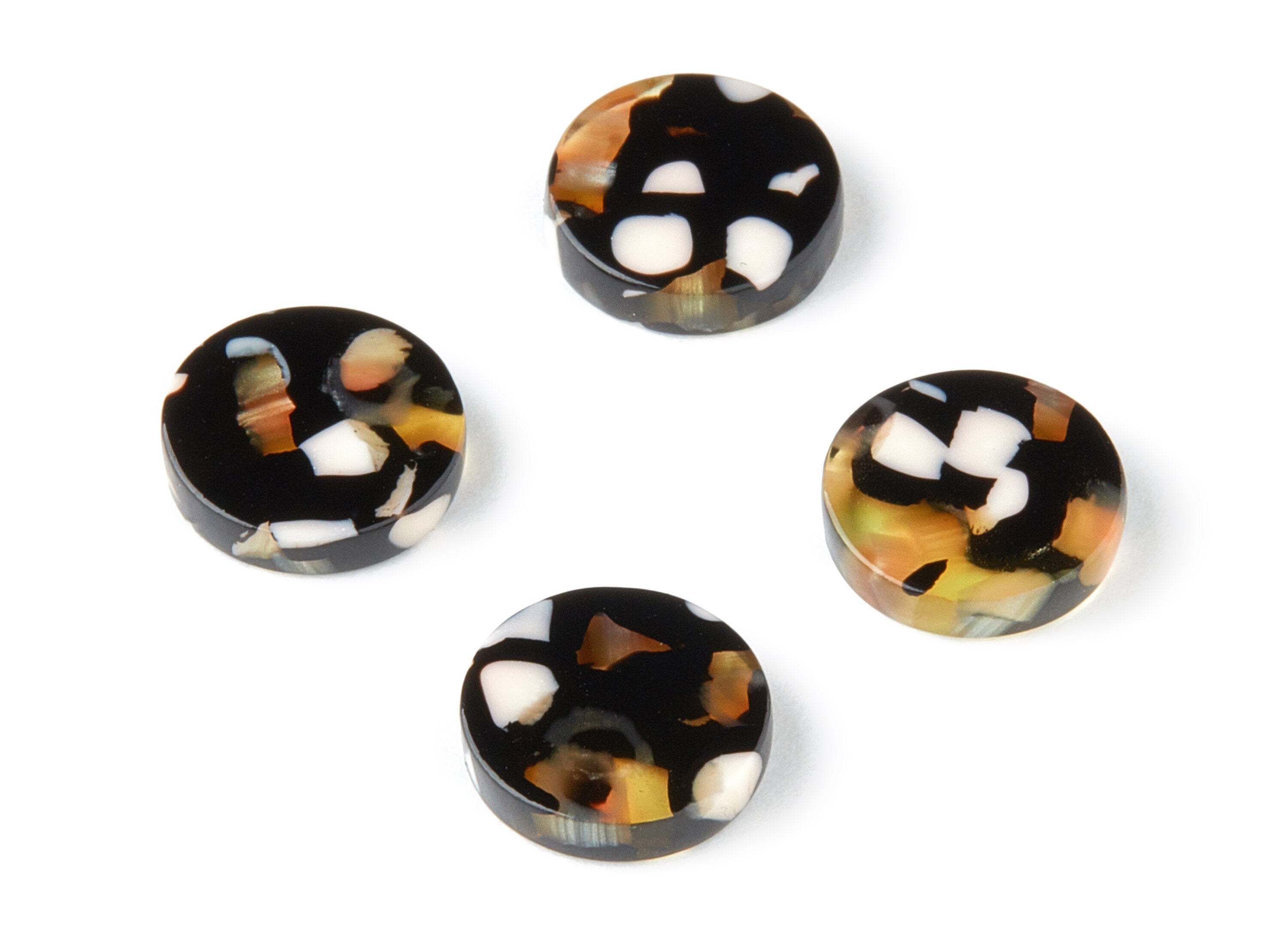 Acetate Round Earring Charms - Acrylic Circle Pendant - Earring Findings - Jewelry Supplies - Color Code: A193 - 11x11x2.66mm - AC1483-A193 - DOMEDBAZAAR