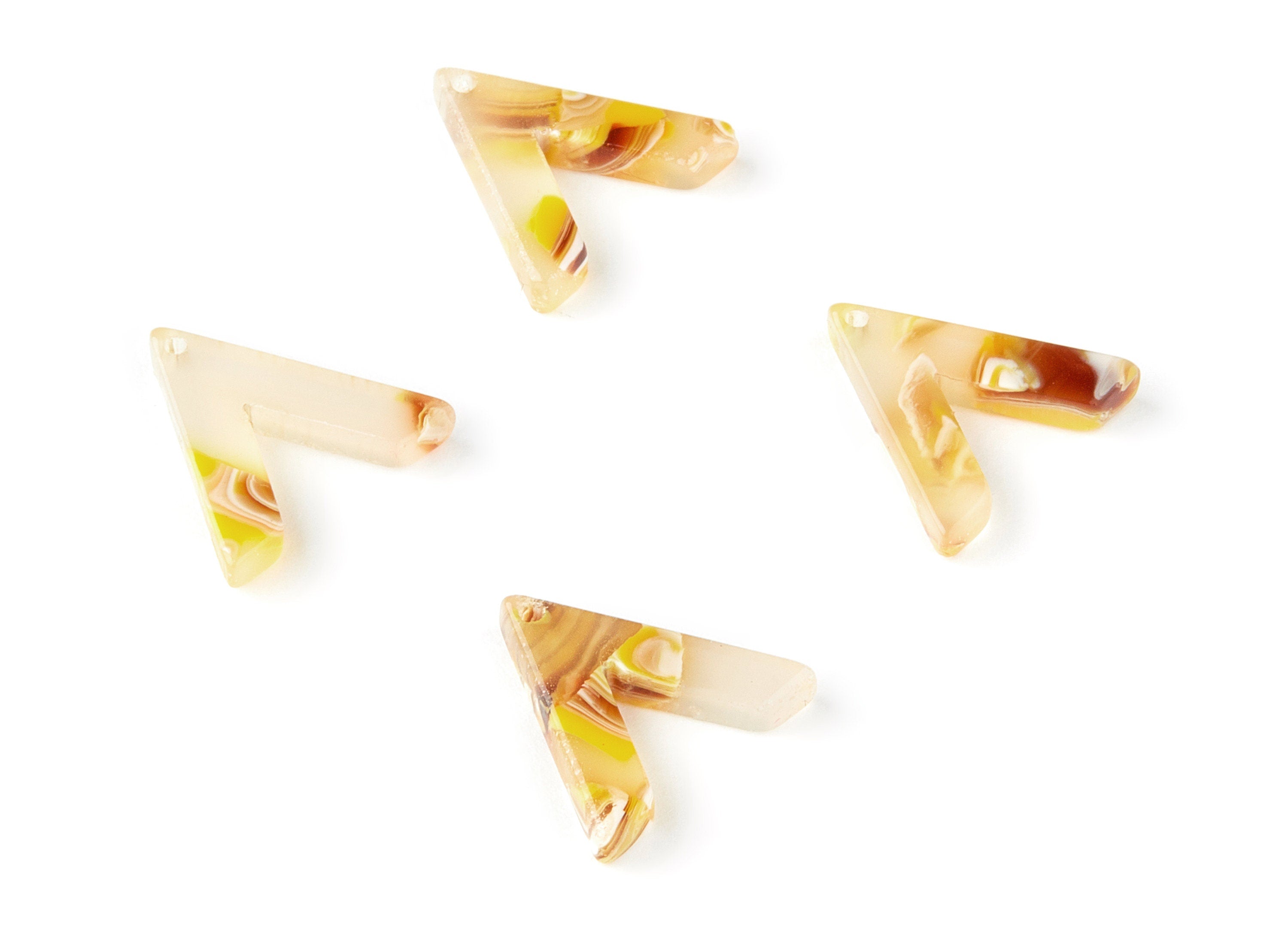 Acetate V Earring Charms - Acrylic V Pendant - Earring Findings - Jewelry Supplies - Color Code:A121 - 15.49x14.6x2.6mm - AC1497-A121 - DOMEDBAZAAR