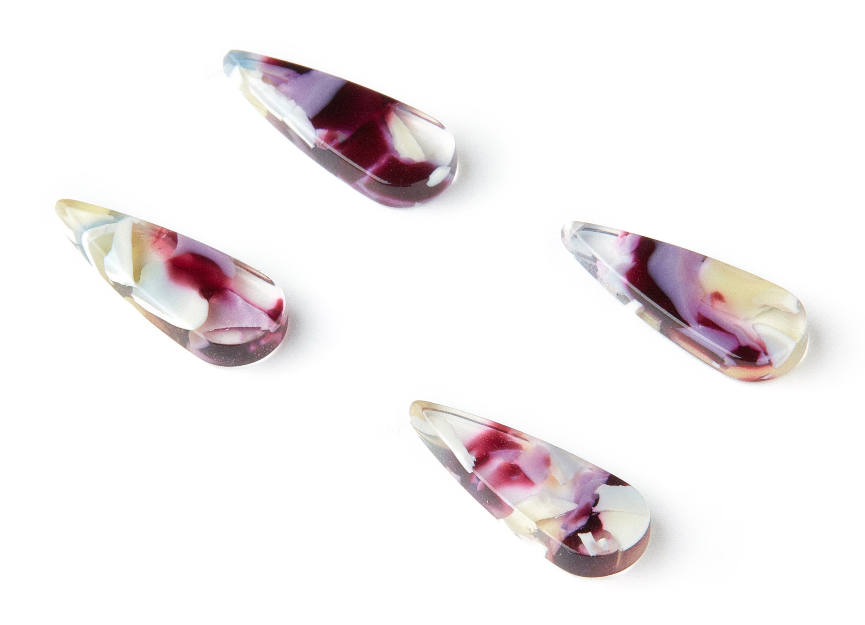 Acetate Drop Charms - Drop Earring and Pendant - No Hole - Earring Findings - Color Code: A211 - 19.63x7.54x2.64mm - AC1503-A211 - DOMEDBAZAAR