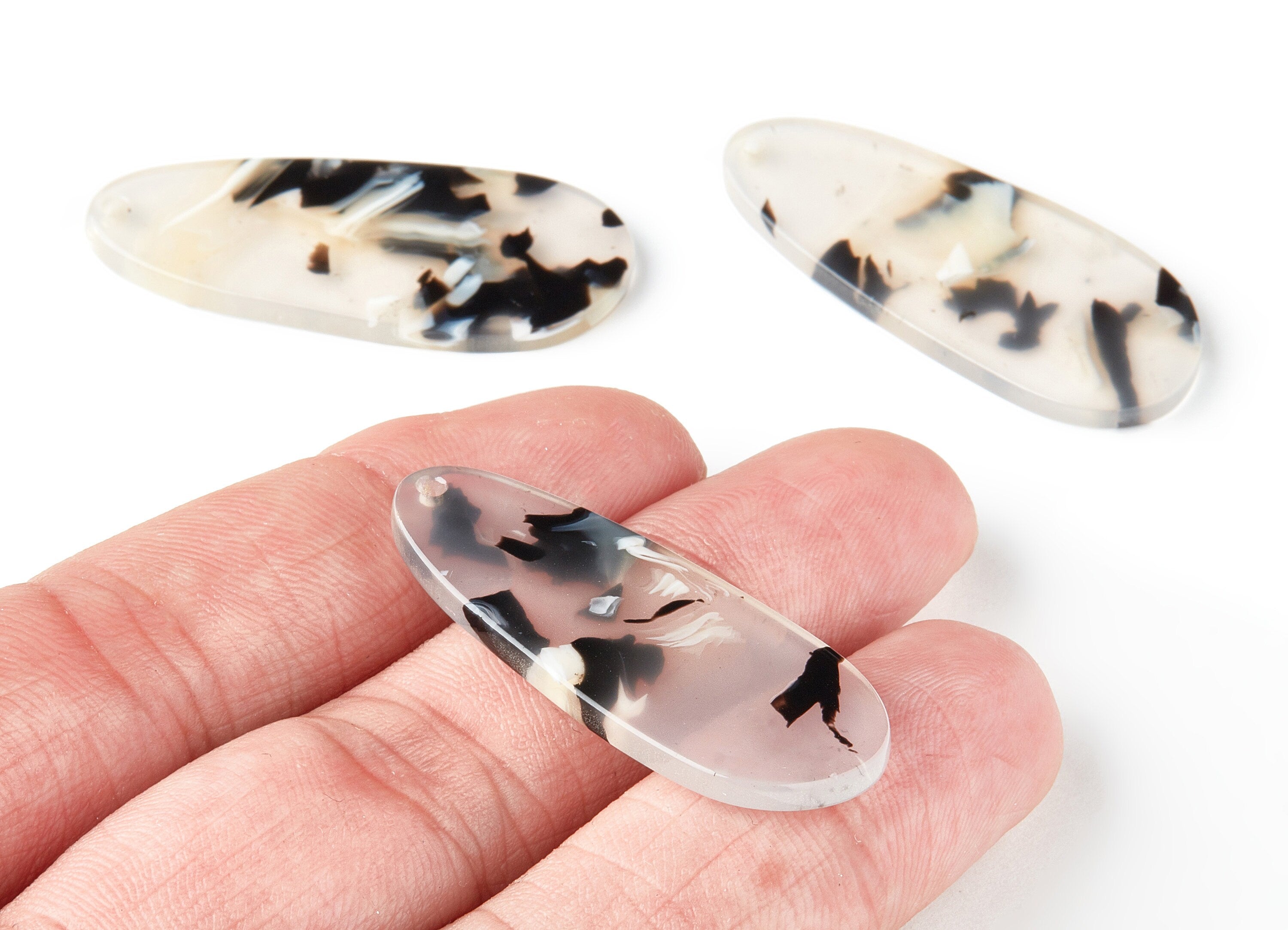 Acetate Oval Charms - Oval Earrings and Pendant - Earring Findings - Jewelry Supplys - Color Code: A218 - 40.01x16.33x2.6mm - AC1519-A218 - DOMEDBAZAAR