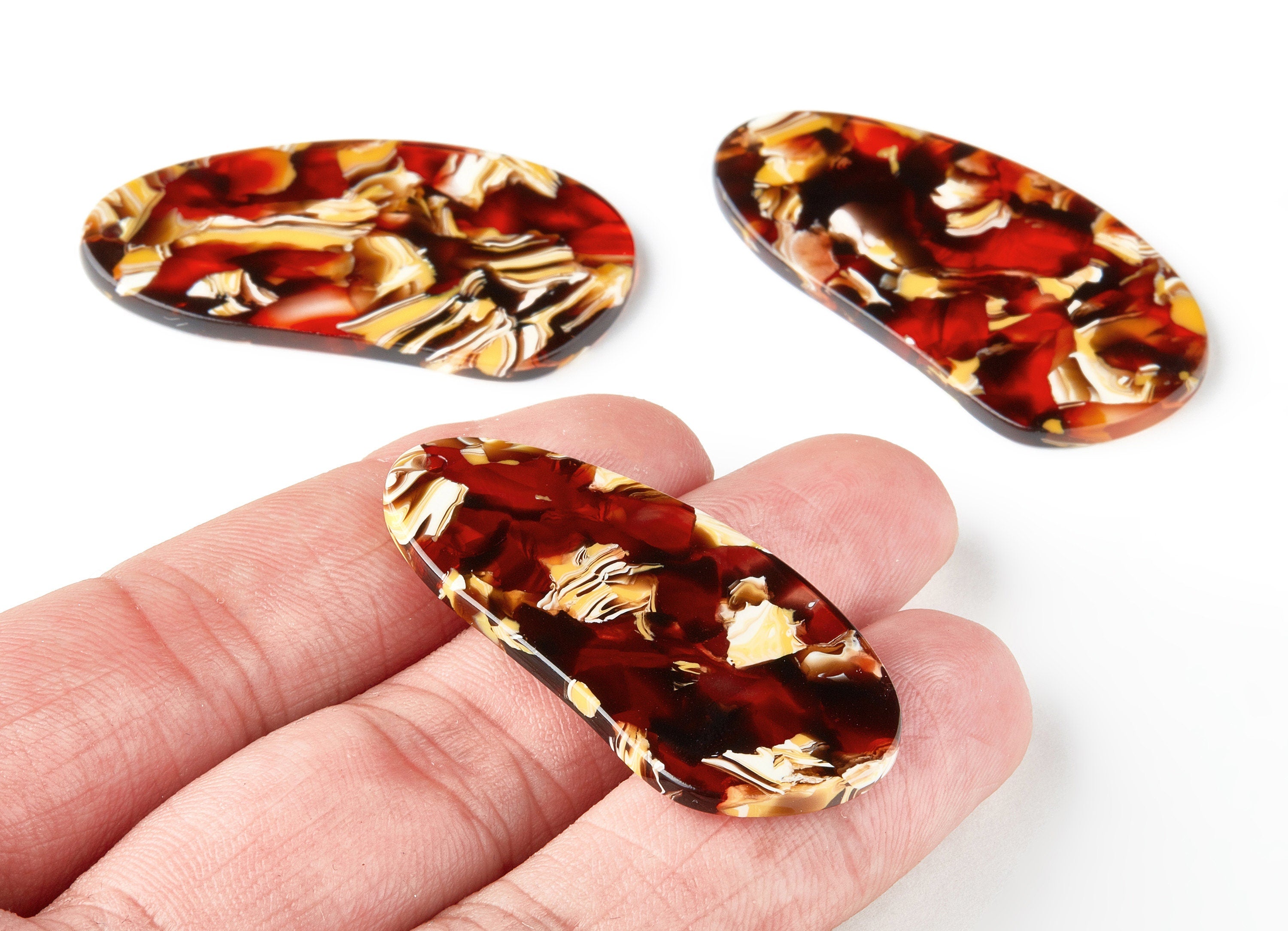 Acetate Oval Charms - Oval Earrings and Pendant - Earring Findings - Jewelry Supplys - Color Code: A213 - 44.85x22.32x2.54mm - AC1518-A213 - DOMEDBAZAAR