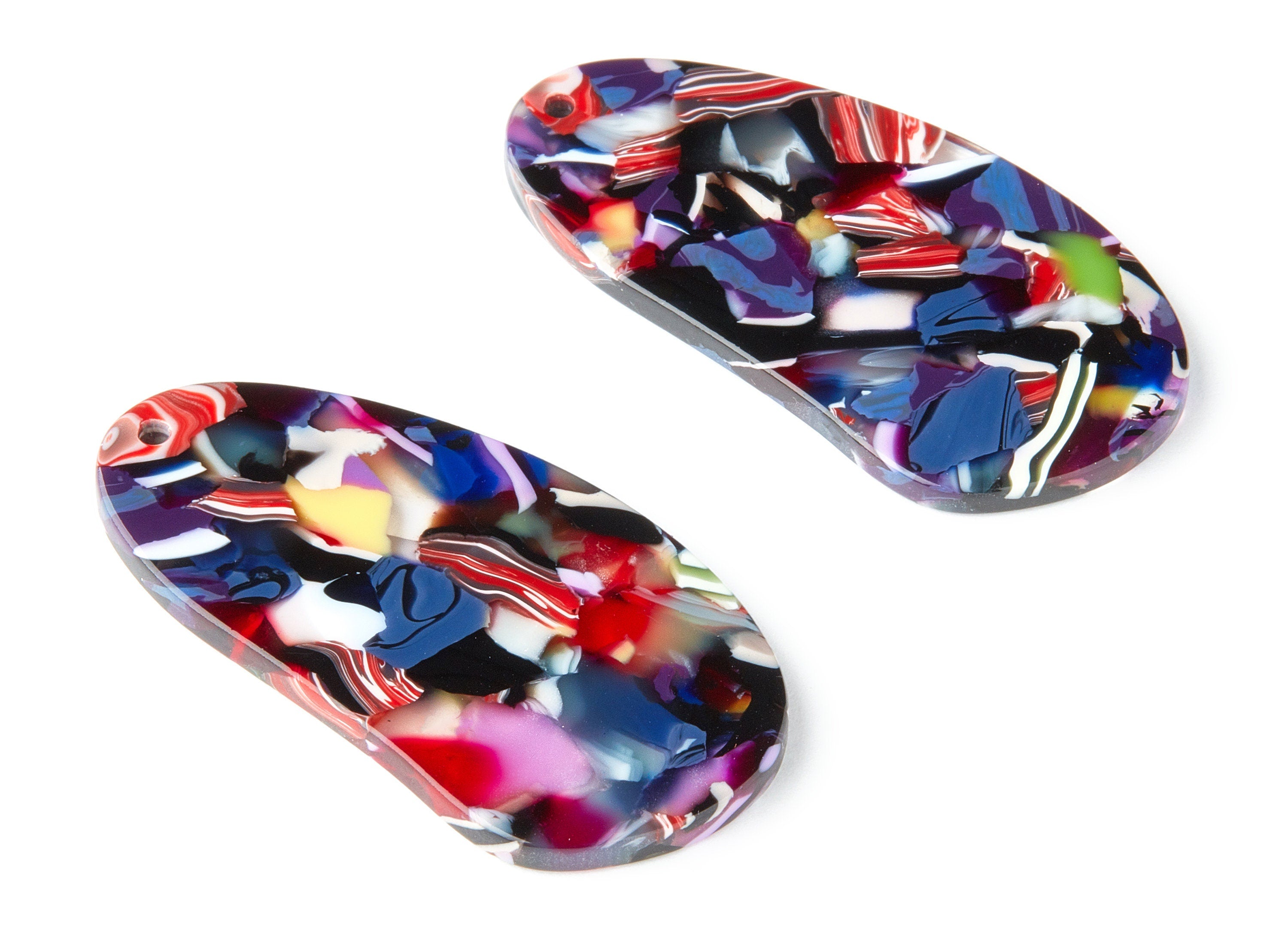 Acetate Oval Charms - Oval Earrings and Pendant - Earring Findings - Jewelry Supplys - Color Code: A212 - 44.85x22.32x2.54mm - AC1518-A212 - DOMEDBAZAAR