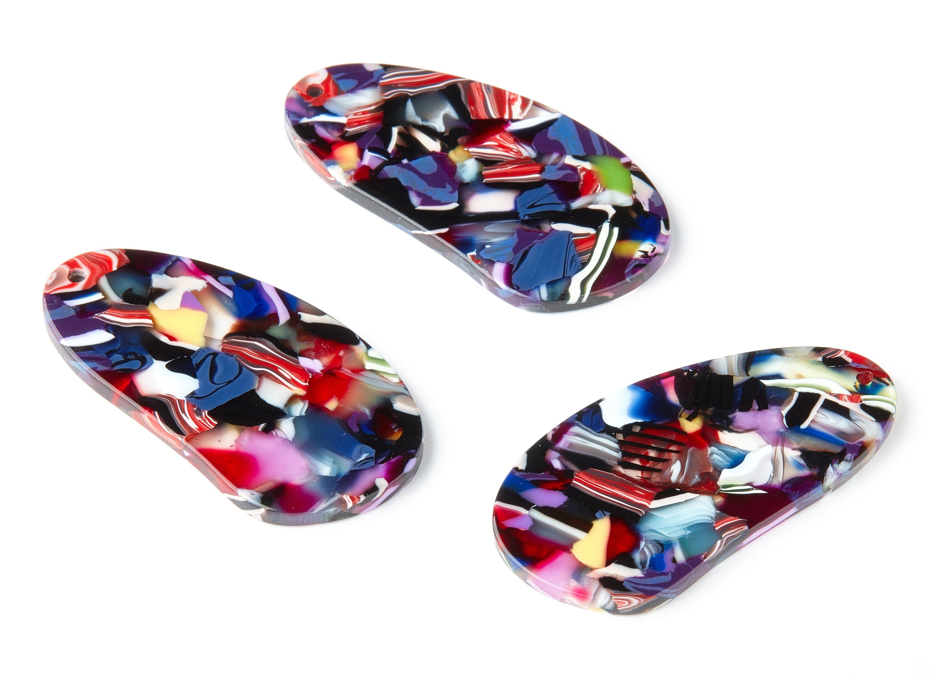 Acetate Oval Charms - Oval Earrings and Pendant - Earring Findings - Jewelry Supplys - Color Code: A212 - 44.85x22.32x2.54mm - AC1518-A212 - DOMEDBAZAAR