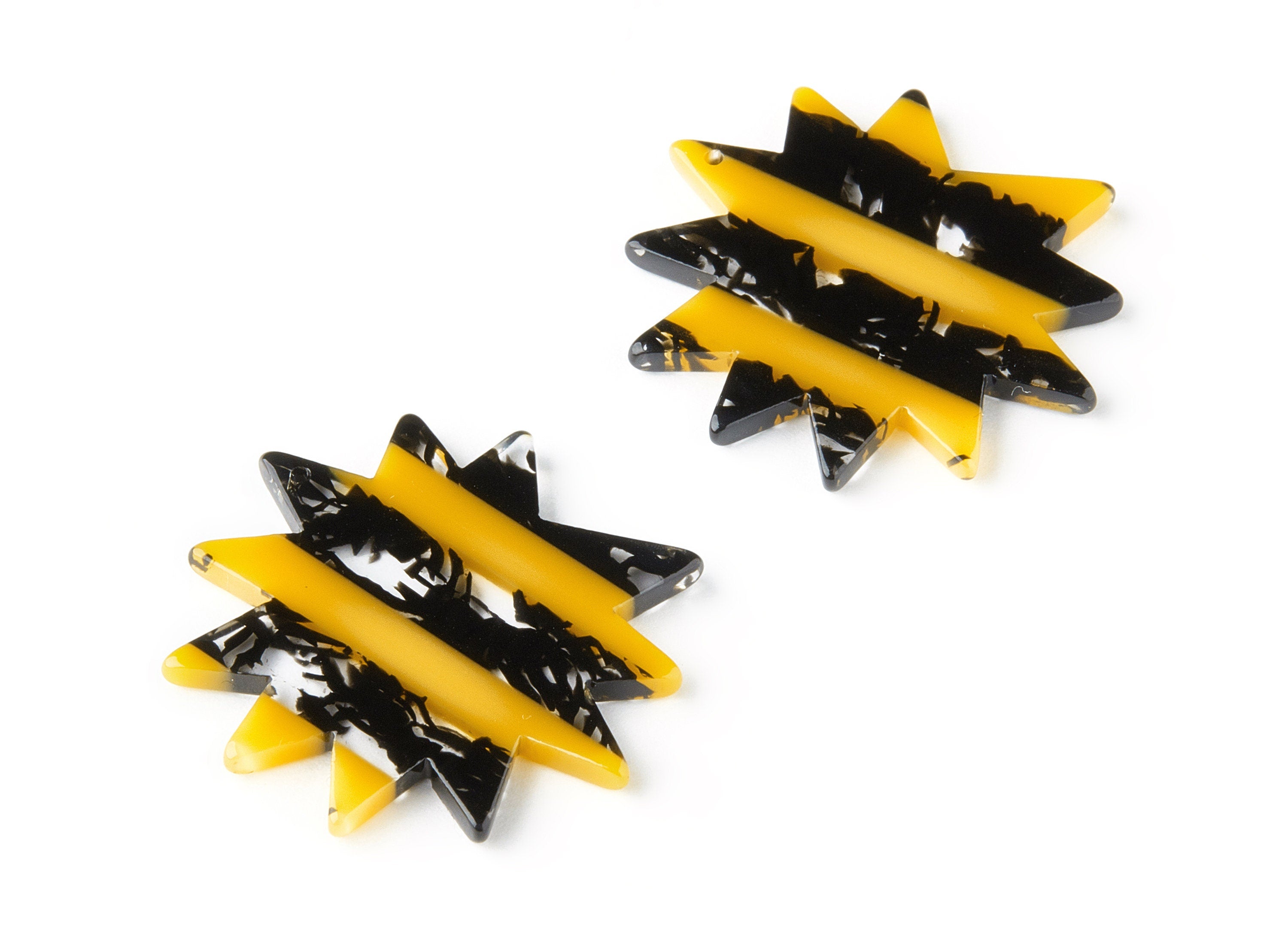 Acetate Sun Charms - Sun Earrings and Pendant - Earring Findings - Jewelry Supplys - Color Code: A216 - 35.11x35.11x2.6mm - AC1516-A216 - DOMEDBAZAAR