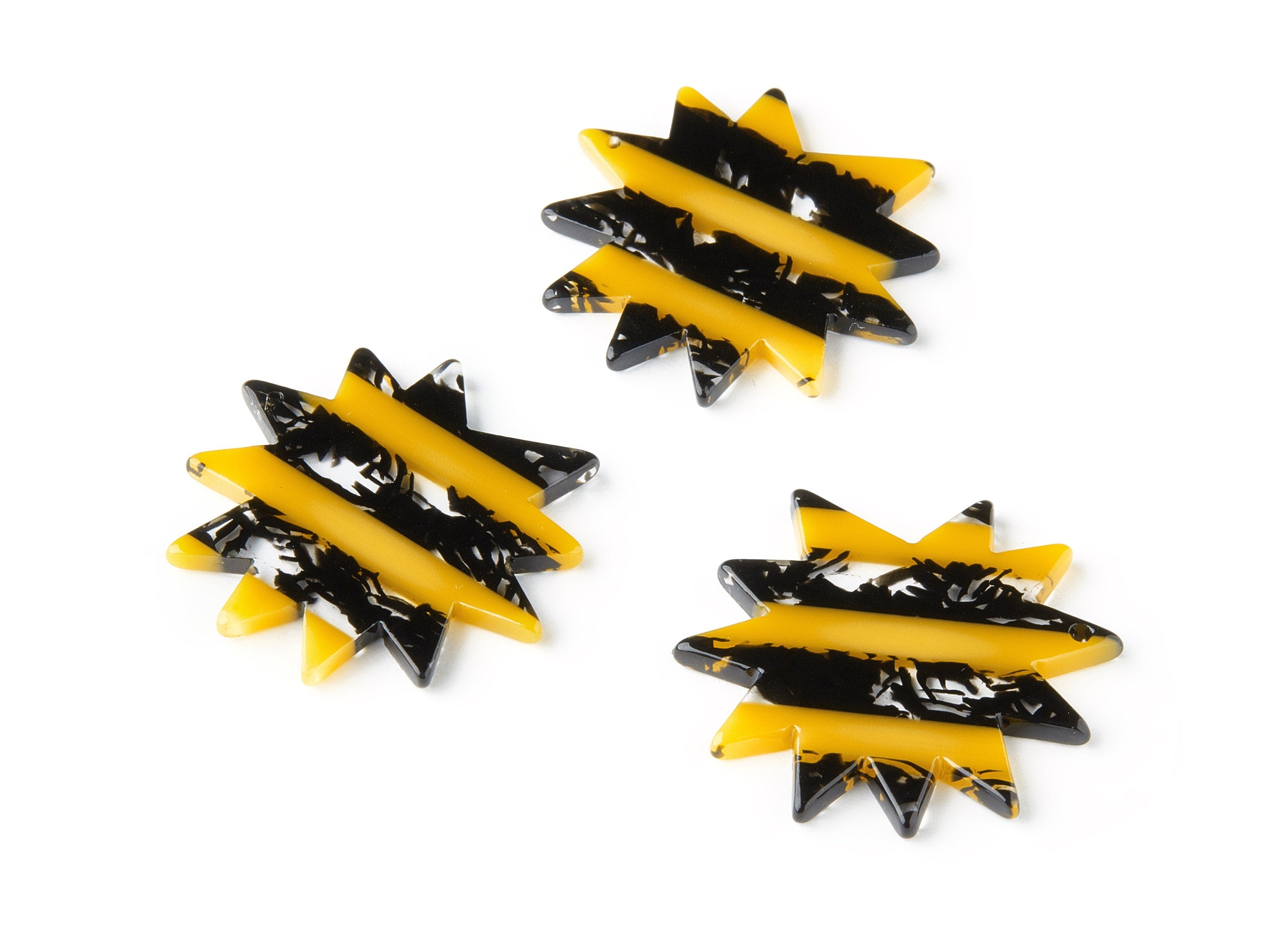 Acetate Sun Charms - Sun Earrings and Pendant - Earring Findings - Jewelry Supplys - Color Code: A216 - 35.11x35.11x2.6mm - AC1516-A216 - DOMEDBAZAAR