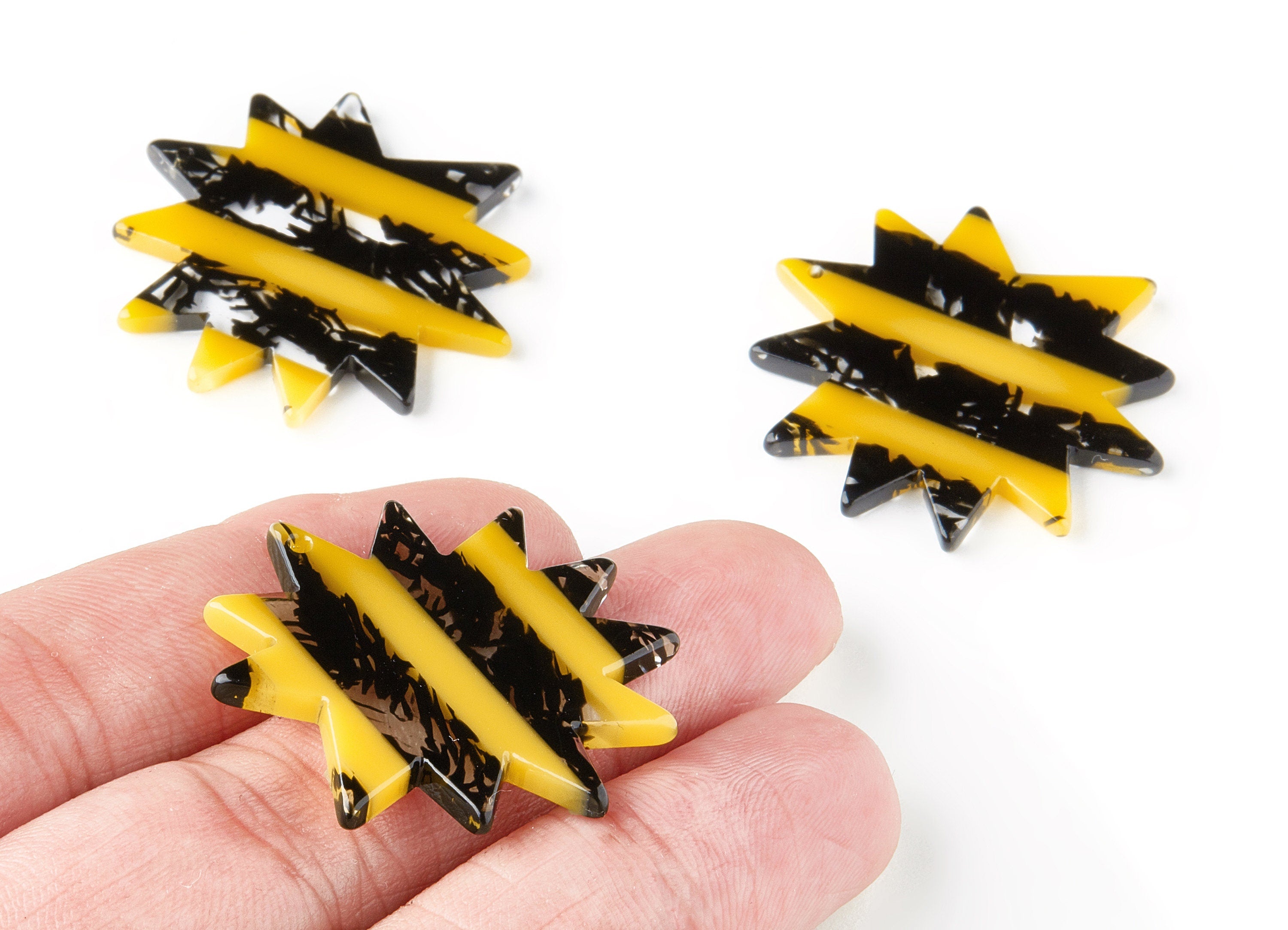 Acetate Sun Charms - Sun Earrings and Pendant - Earring Findings - Jewelry Supplys - Color Code: A216 - 35.11x35.11x2.6mm - AC1516-A216 - DOMEDBAZAAR