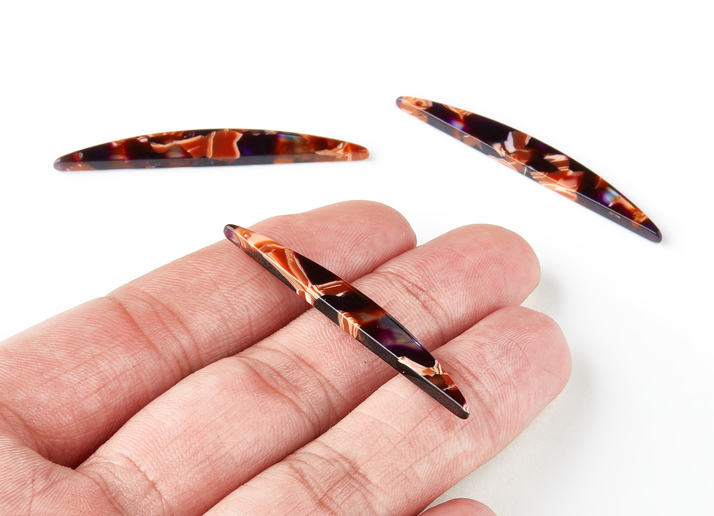 Acetate Bar Earring Charms - Bar Shaped Pendant - Earring Findings - Jewelry Supplies - Color Code:A190 - 48.87x6.31x2.6mm - AC1494-A190 - DOMEDBAZAAR