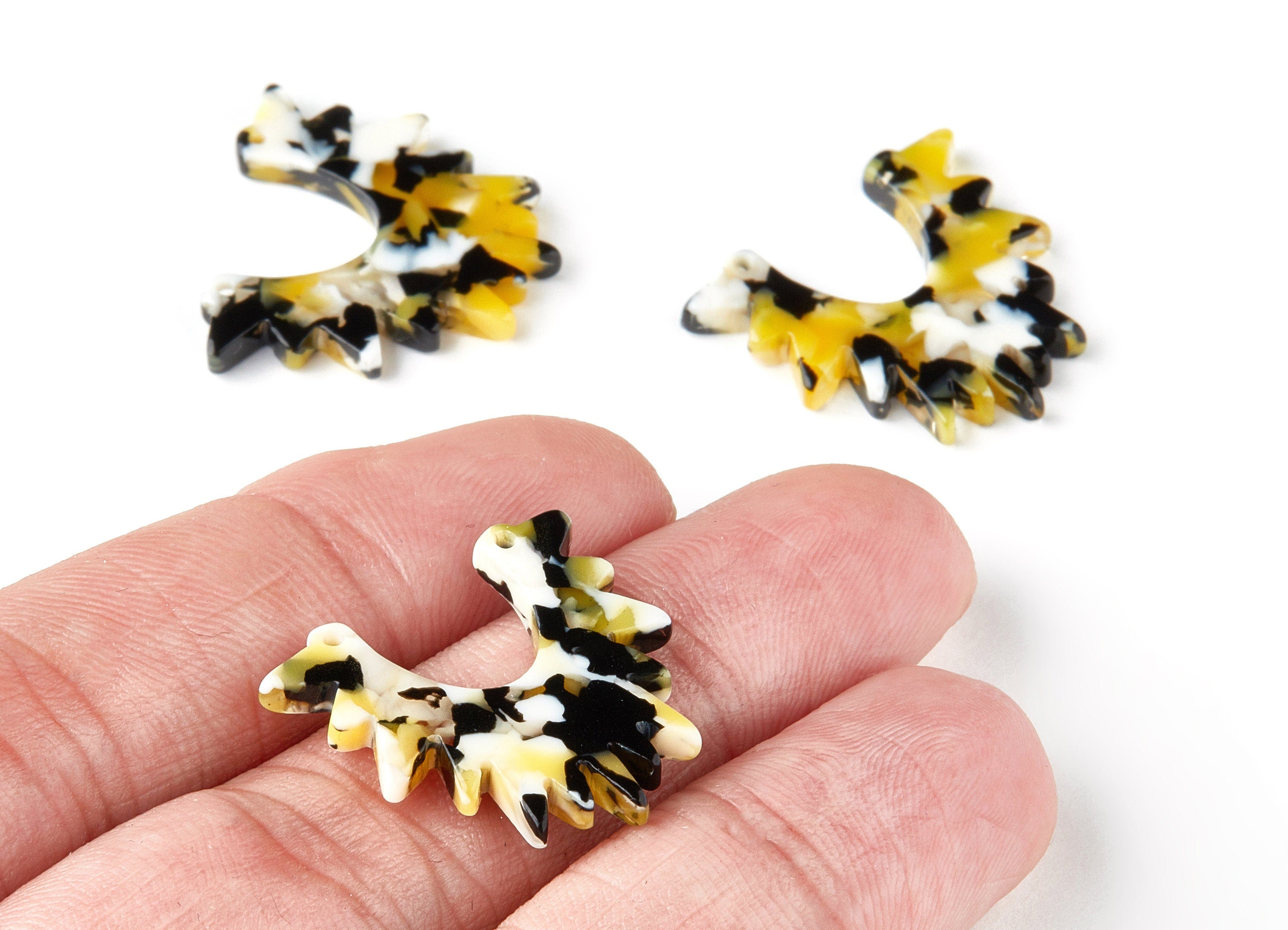 Acetate Sunrise Charms - Sunrise Earrings and Pendant - Earring Findings - Color Code:A183 - 23.37x24.13x2.6mm - AC1521-A183 - DOMEDBAZAAR