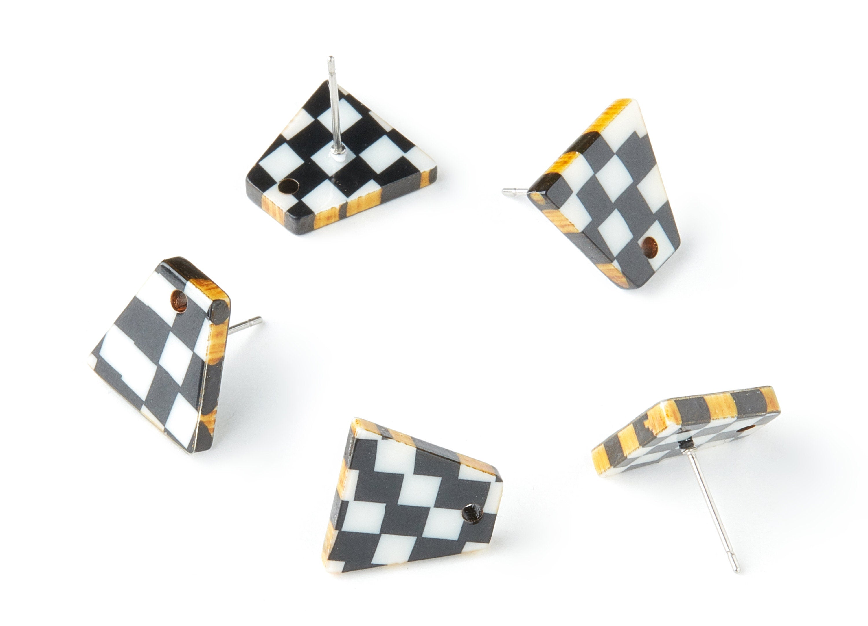 Acetate Trapezoid Earring Stud - Trapezoid Earring Post and Stud - Earring Findings - Color Code: A206 - 14.2x14x2.5mm - AC1530-A206 - DOMEDBAZAAR