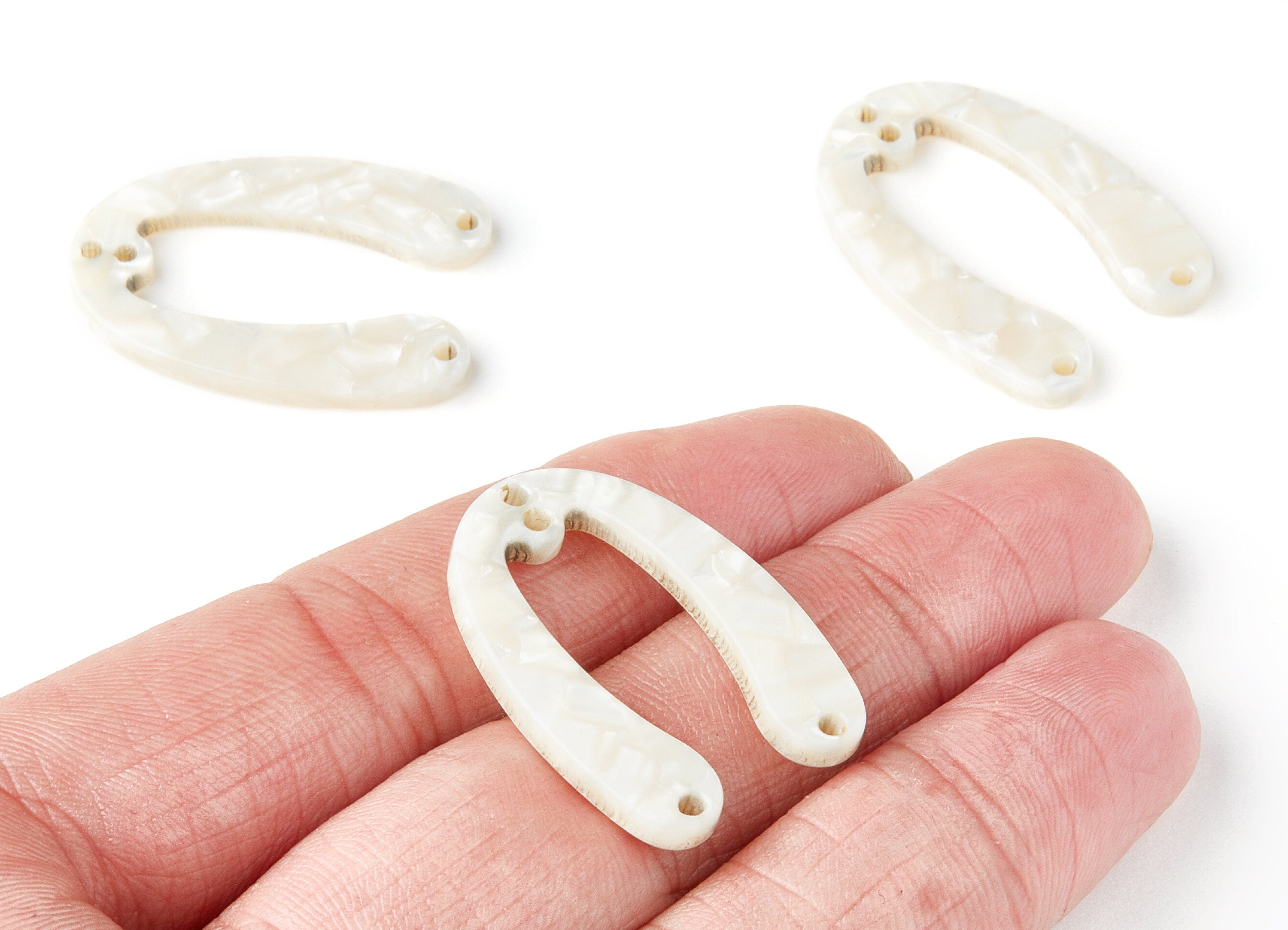 Acetate U Earring Charms - U Pendant With 4 Holes - Earring Findings - Jewelry Supplies - Color Code: A33 - 31.76x22.44x2.7mm - AC1378H - DOMEDBAZAAR