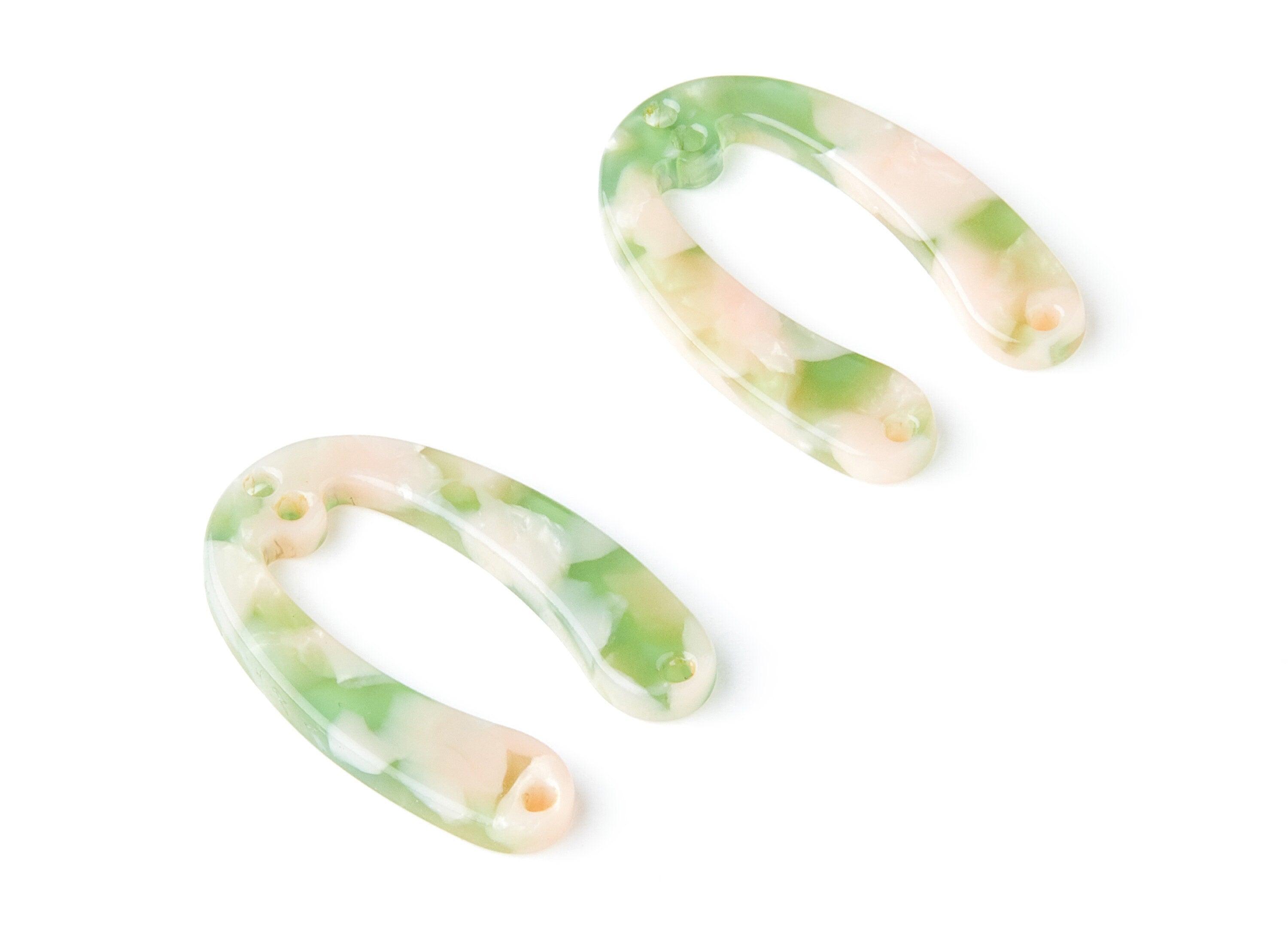 Acetate U Earring Charms - U Pendant With 4 Holes - Earring Findings - Jewelry Supplies - Color Code: A38 - 31.76x22.44x2.7mm - AC1378S - DOMEDBAZAAR