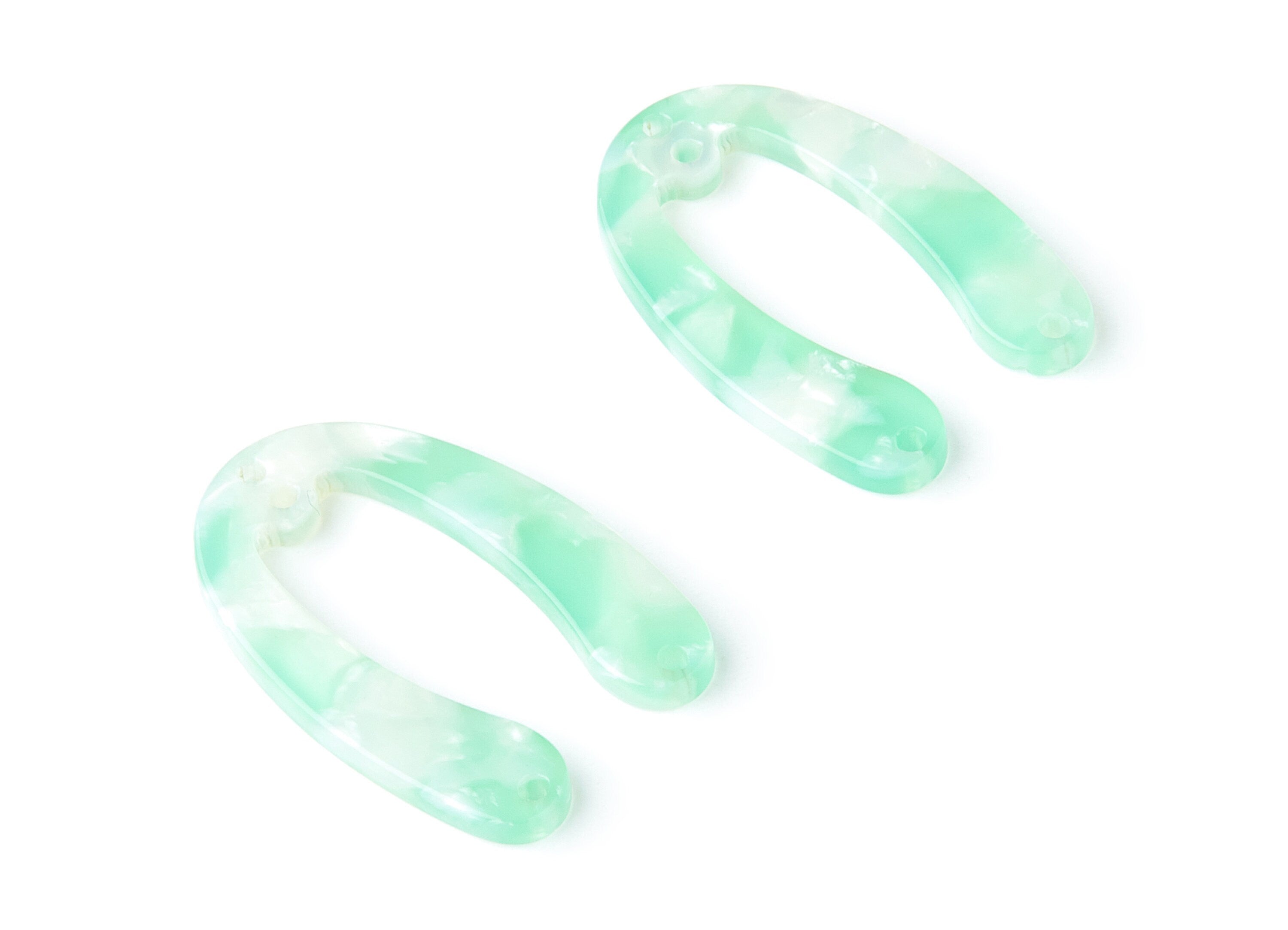 Acetate U Earring Charms - U Pendant With 4 Holes - Earring Findings - Jewelry Supplies - Color Code: A35 - 31.76x22.44x2.7mm - AC1378D - DOMEDBAZAAR