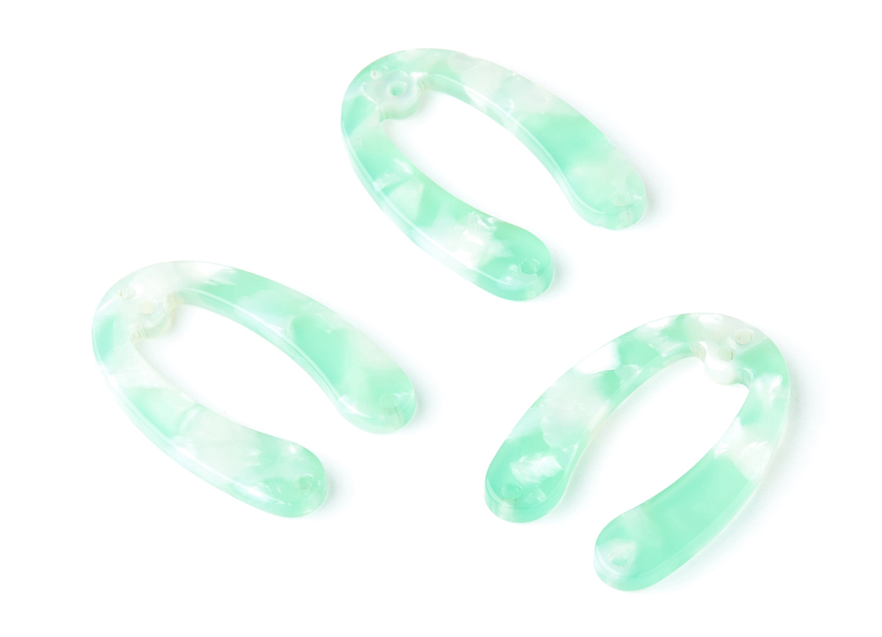 Acetate U Earring Charms - U Pendant With 4 Holes - Earring Findings - Jewelry Supplies - Color Code: A35 - 31.76x22.44x2.7mm - AC1378D - DOMEDBAZAAR