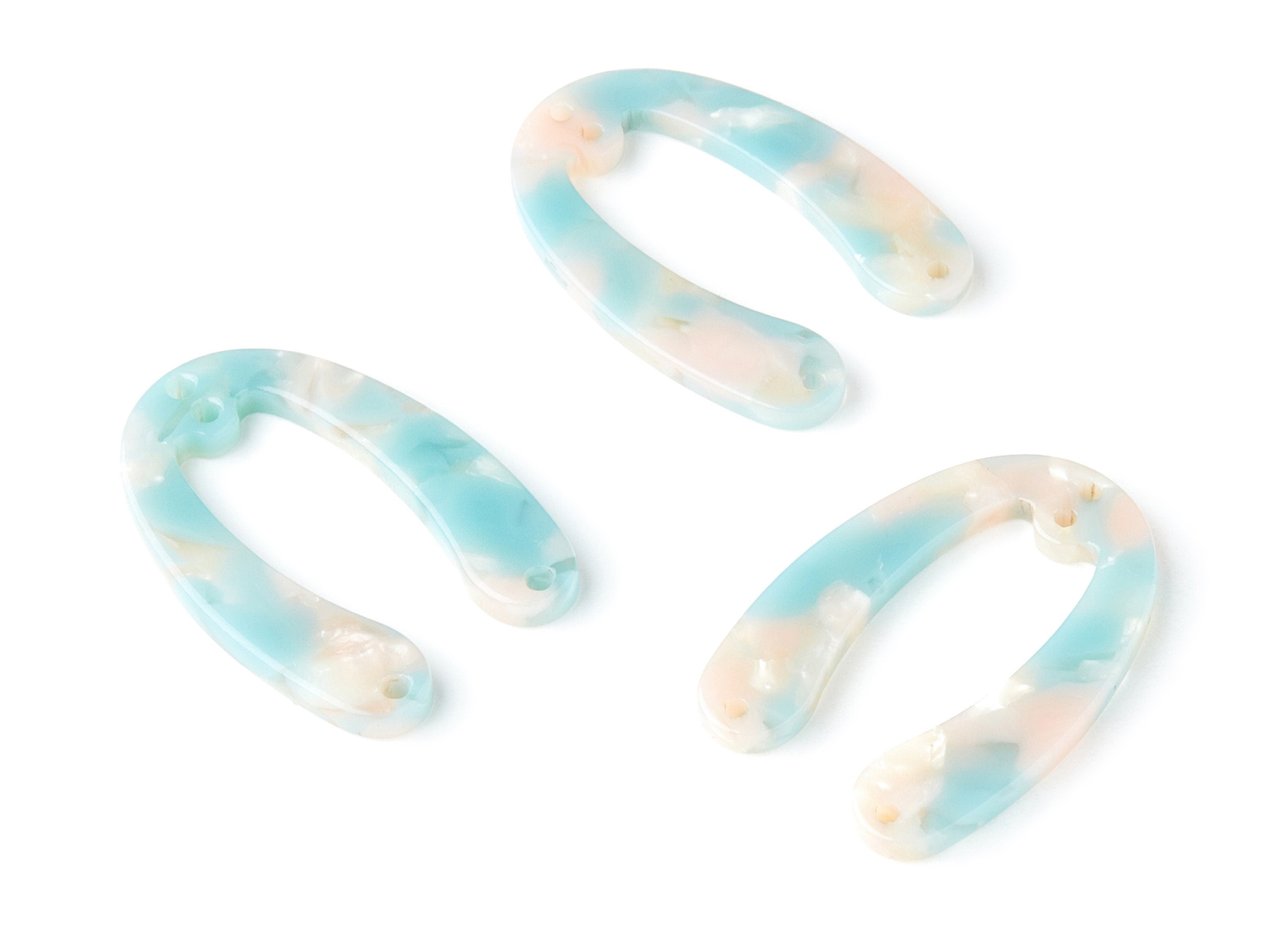 Acetate U Earring Charms - U Pendant With 4 Holes - Earring Findings - Jewelry Supplies - Color Code: A36 - 31.76x22.44x2.7mm - AC1378L - DOMEDBAZAAR