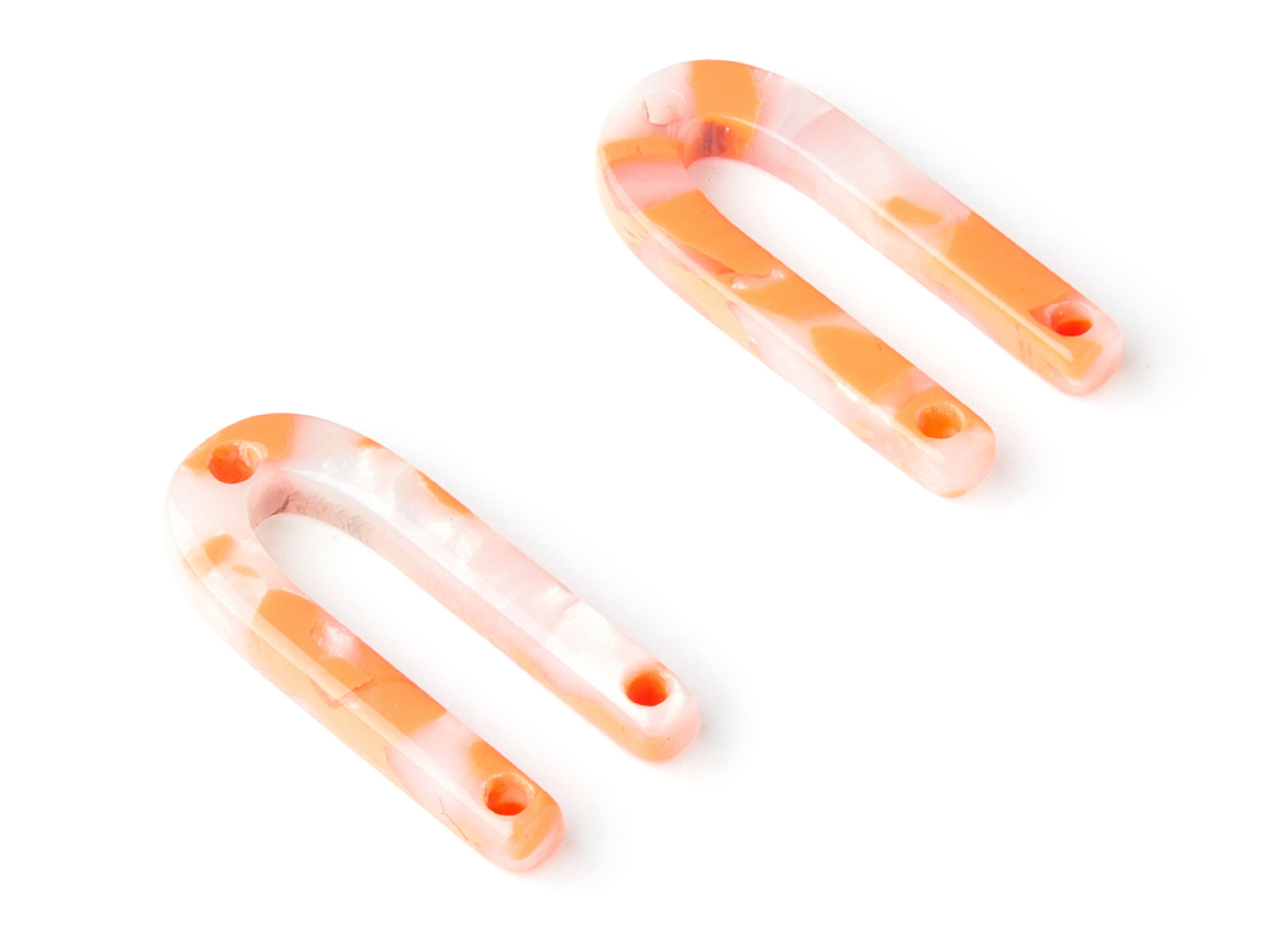 Acetate U Earring Charms - U Pendant With 3 Holes - Earring Findings - Jewelry Supplies - Color Code: A39 - 25.65x11.6x2.54mm - AC1377J - DOMEDBAZAAR