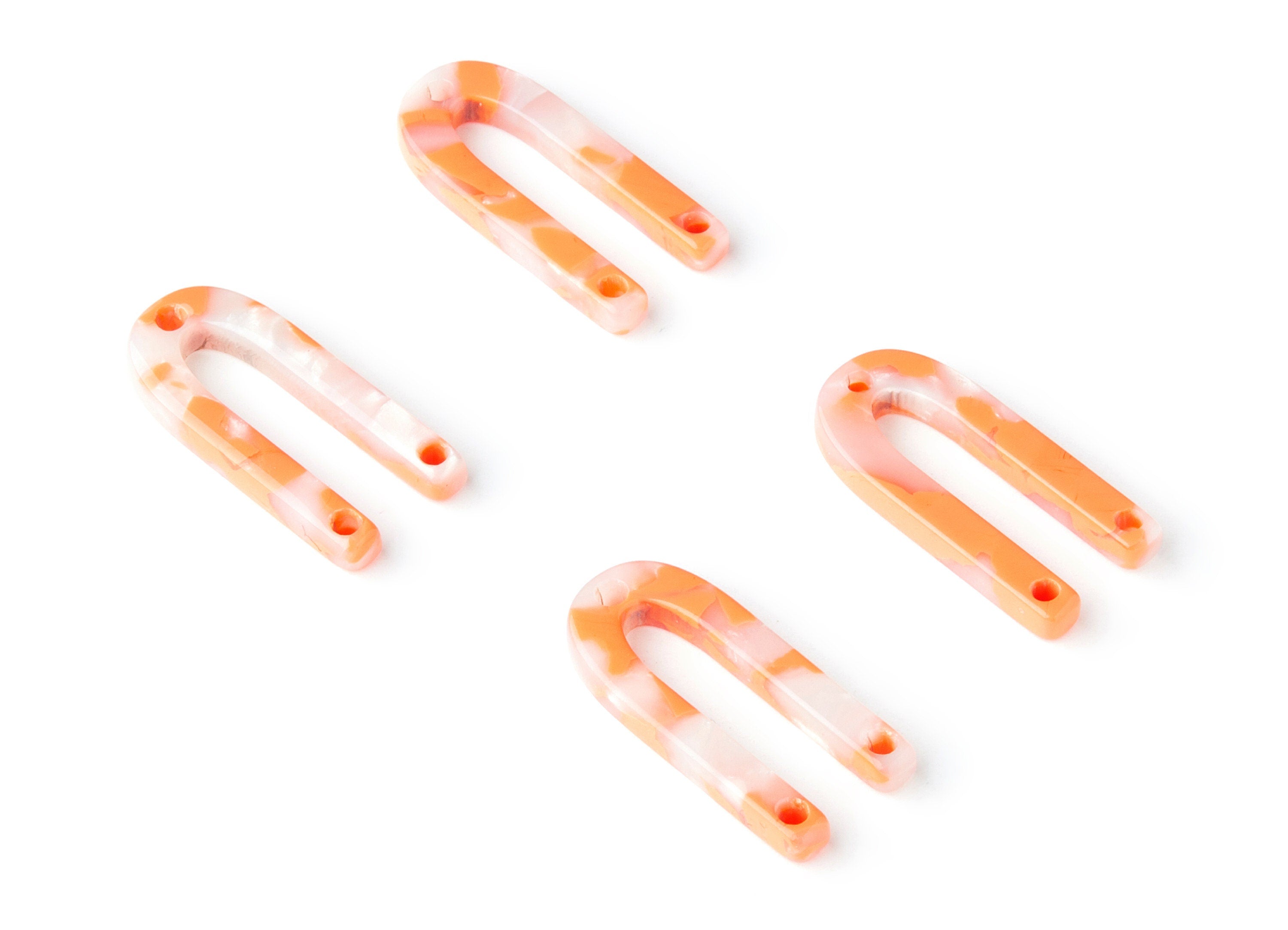 Acetate U Earring Charms - U Pendant With 3 Holes - Earring Findings - Jewelry Supplies - Color Code: A39 - 25.65x11.6x2.54mm - AC1377J - DOMEDBAZAAR