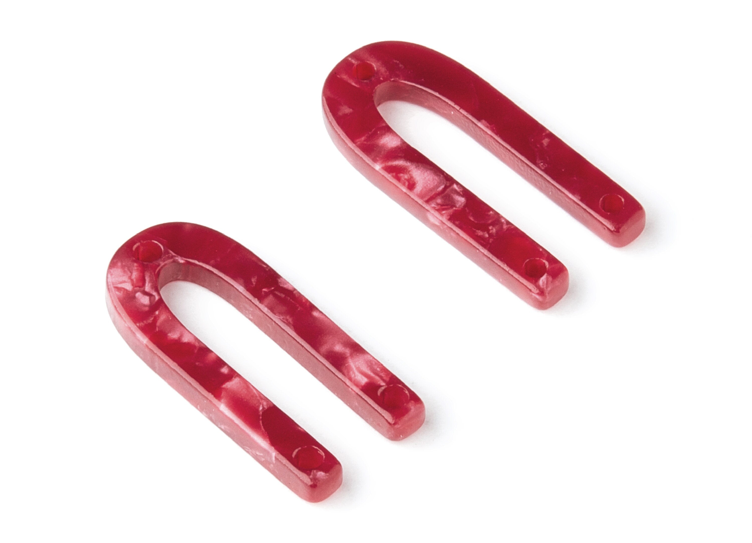 Acetate U Earring Charms - 3 Holes - U Shaped Pendant - Earring Findings - Jewelry Supplies - Color Code: A47 - 25.65x11.6x2.54mm - AC1377N - DOMEDBAZAAR