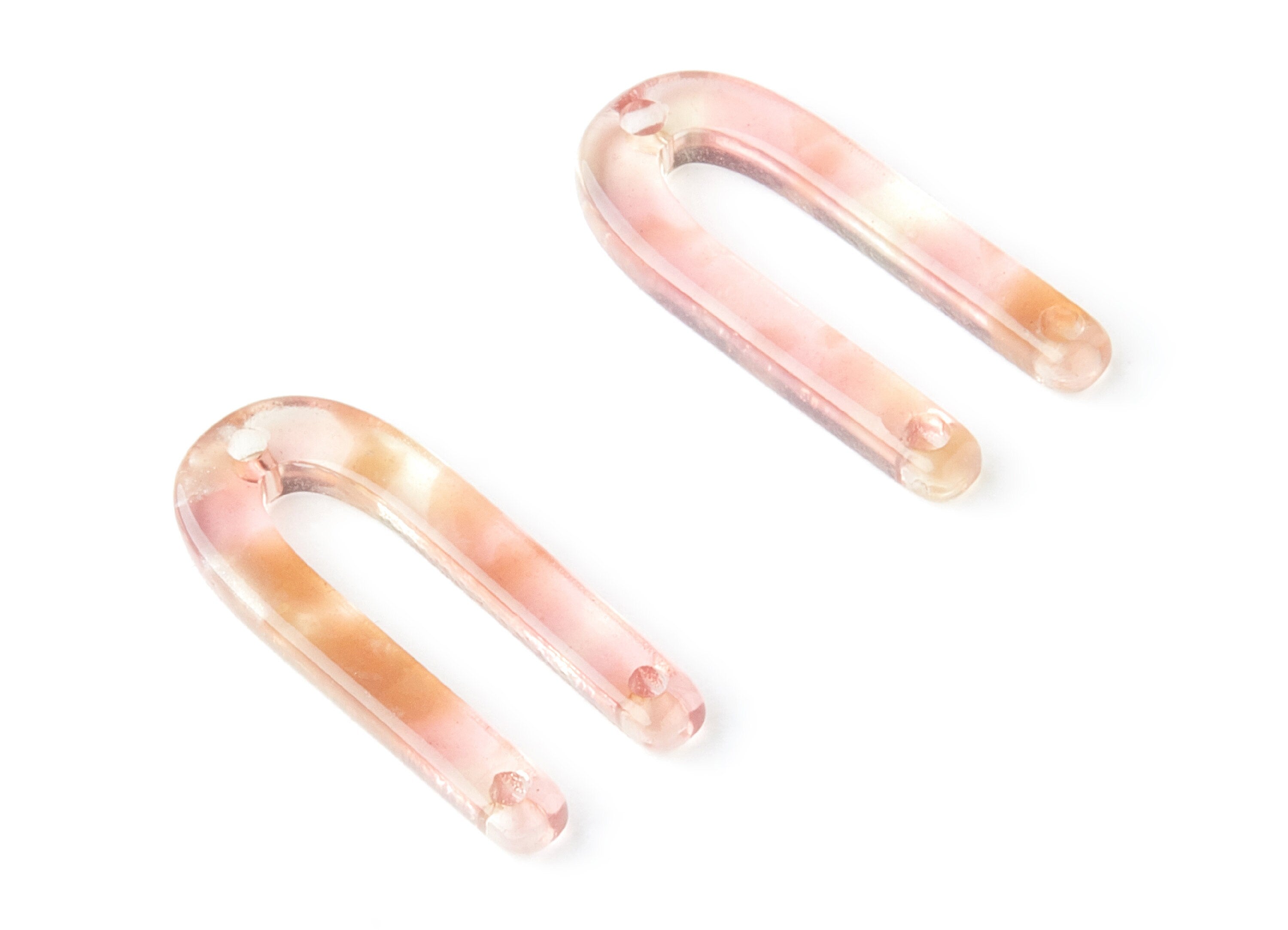 Acetate U Earring Charms - U Shaped Pendant - 3 Holes - Earring Findings - Jewelry Supplies - Color Code: A45 - 25.65x11.6x2.54mm - AC1377H - DOMEDBAZAAR