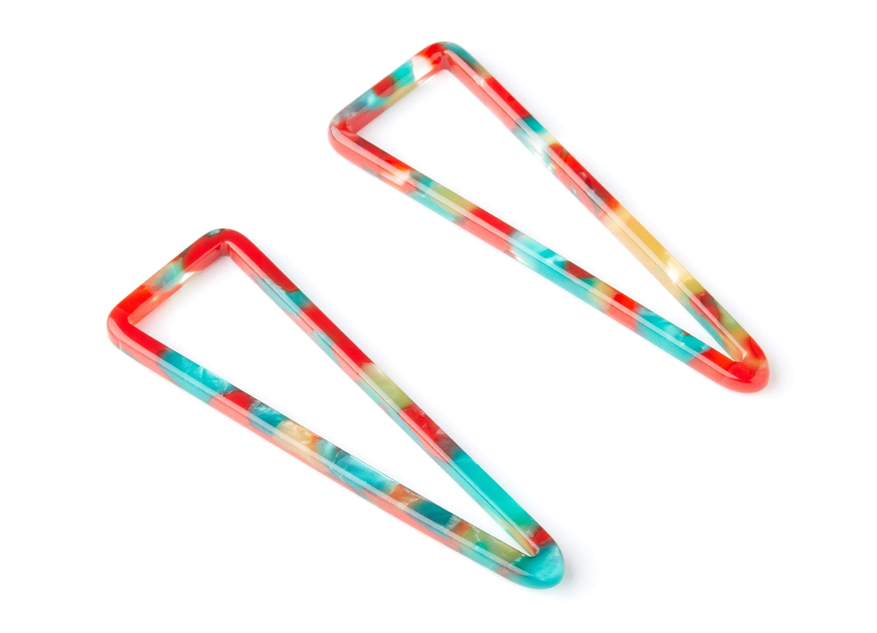 Acetate Triangle Earring Charms - Triangle Pendant - Earring Findings - Jewelry Supplies - Color Code: A46 - 55.5x18.65x2.6mm - AC1358A - DOMEDBAZAAR