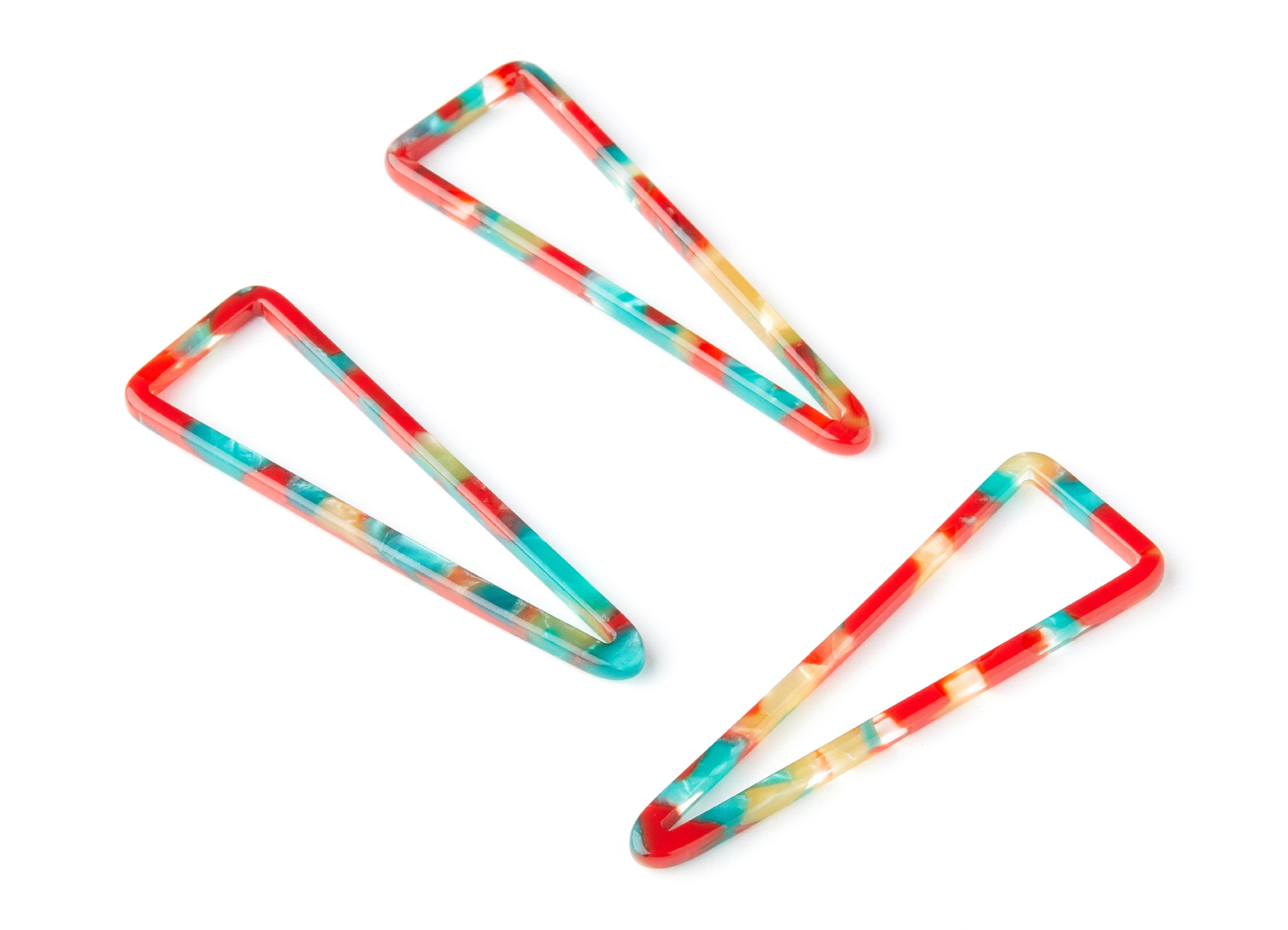 Acetate Triangle Earring Charms - Triangle Pendant - Earring Findings - Jewelry Supplies - Color Code: A46 - 55.5x18.65x2.6mm - AC1358A - DOMEDBAZAAR