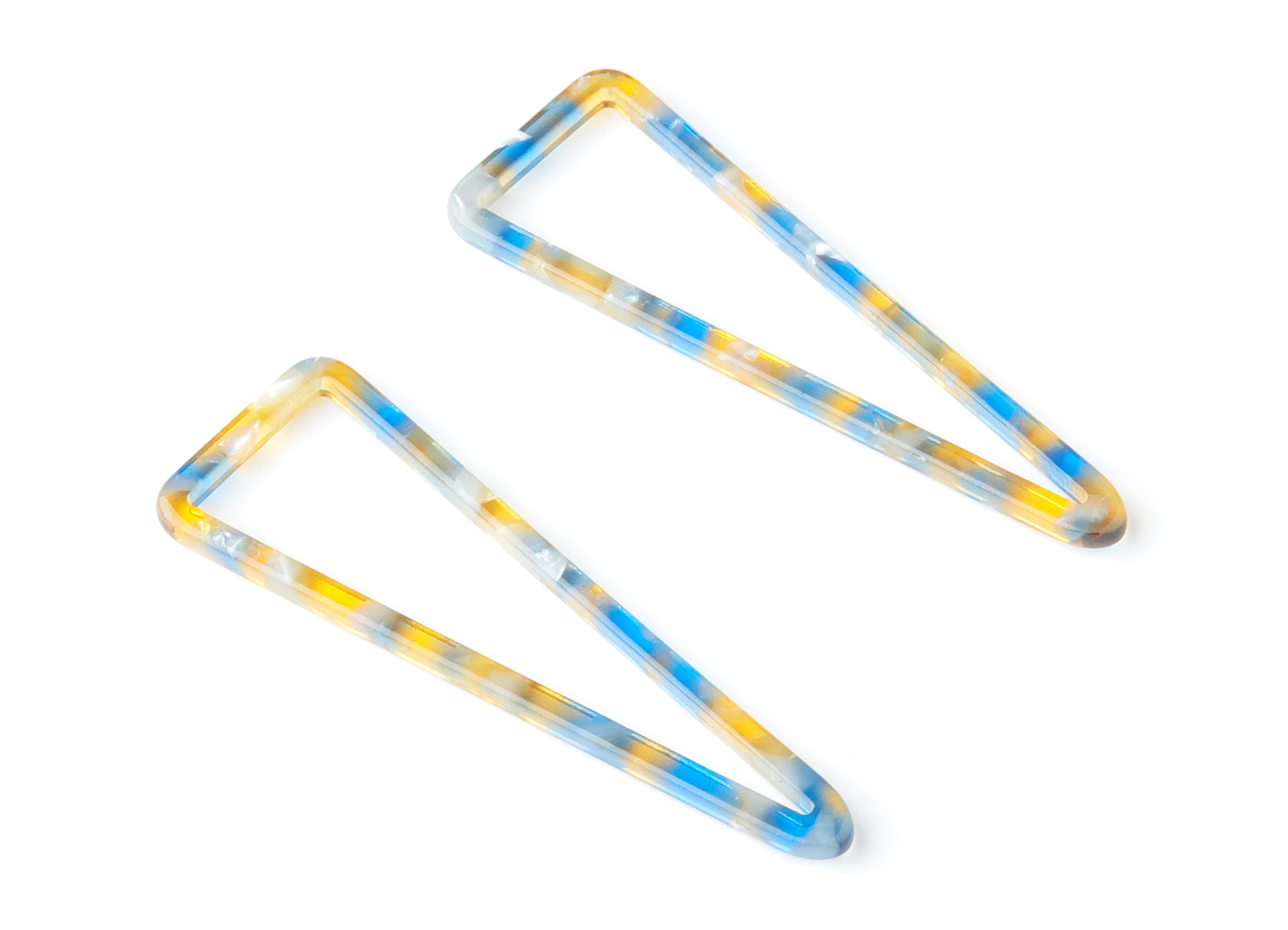 Acetate Triangle Earring Charm - Triangle Pendant - Earring Findings - Jewelry Supplies - Color Code: A40 - 55.5x18.65x2.6mm - AC1358C - DOMEDBAZAAR