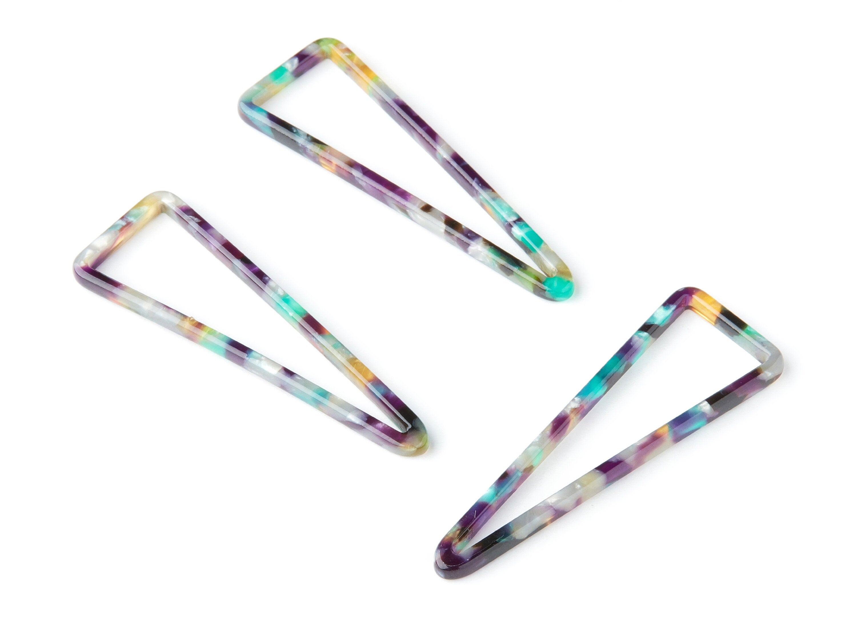 Acetate Triangle Earring Charms - Triangle Pendant - Earring Findings - Jewelry Supplies - Color Code: A50 - 55.5x18.65x2.6mm - AC1358M - DOMEDBAZAAR