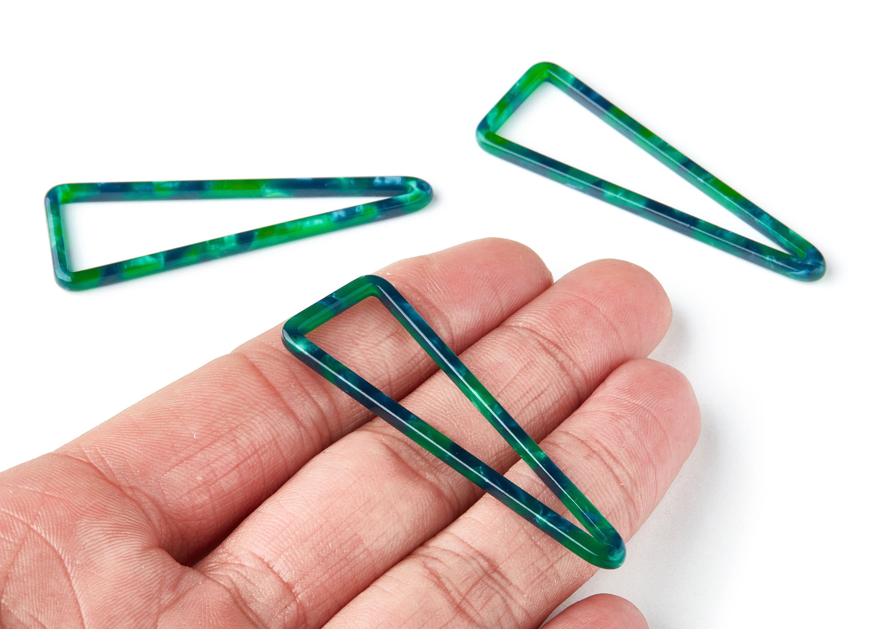 Acetate Triangle Earring Charms - Triangle Pendant - Earring Findings - Jewelry Supplies - Color Code: A13 - 55.5x18.65x2.6mm - AC1358N - DOMEDBAZAAR