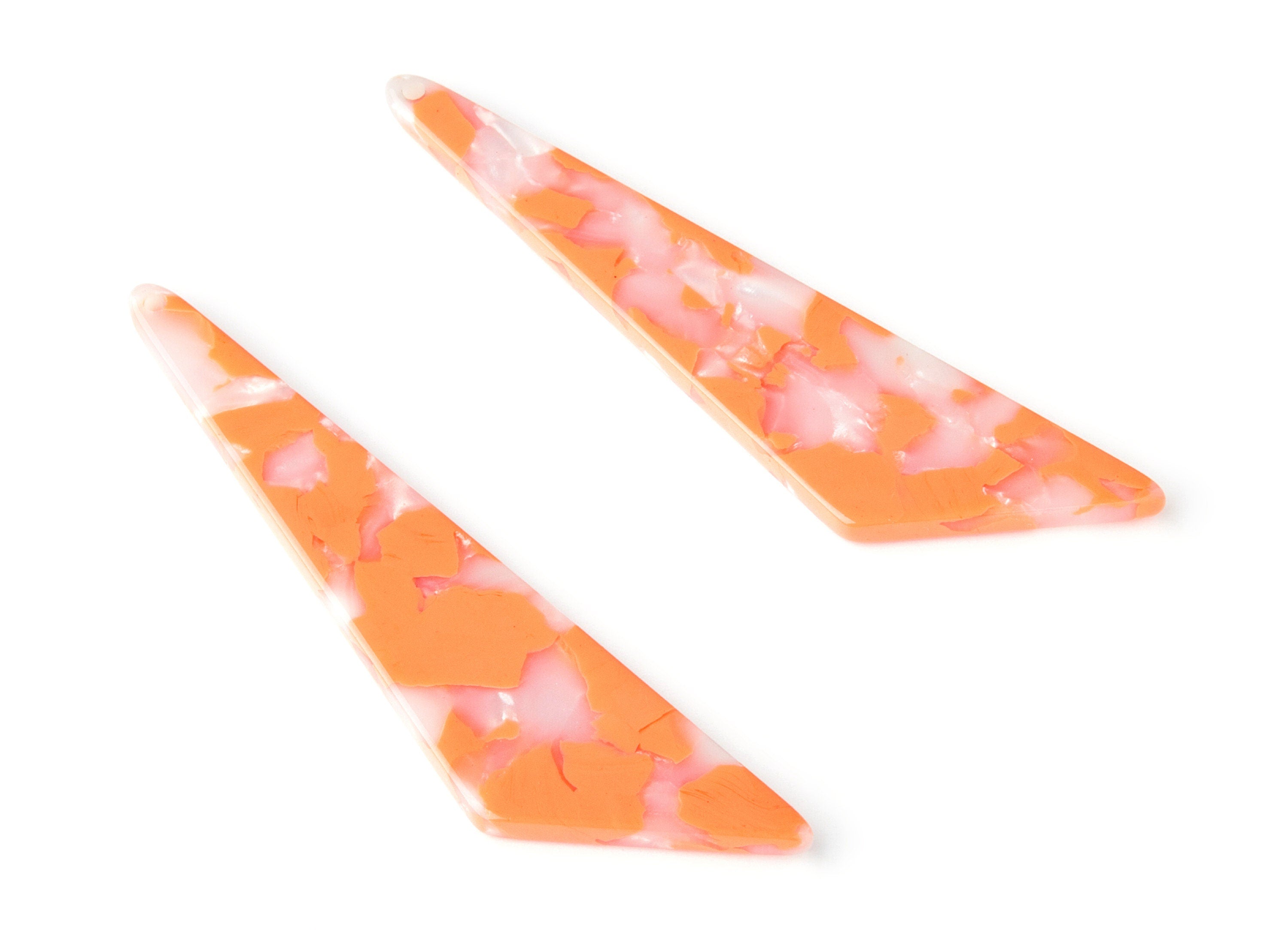 Acetate Triangle Earring Charms - Triangle Pendant - Earring Findings - Jewelry Supplies - Color Code: A39 - 68.73x16.16x2.56mm - AC1367B - DOMEDBAZAAR