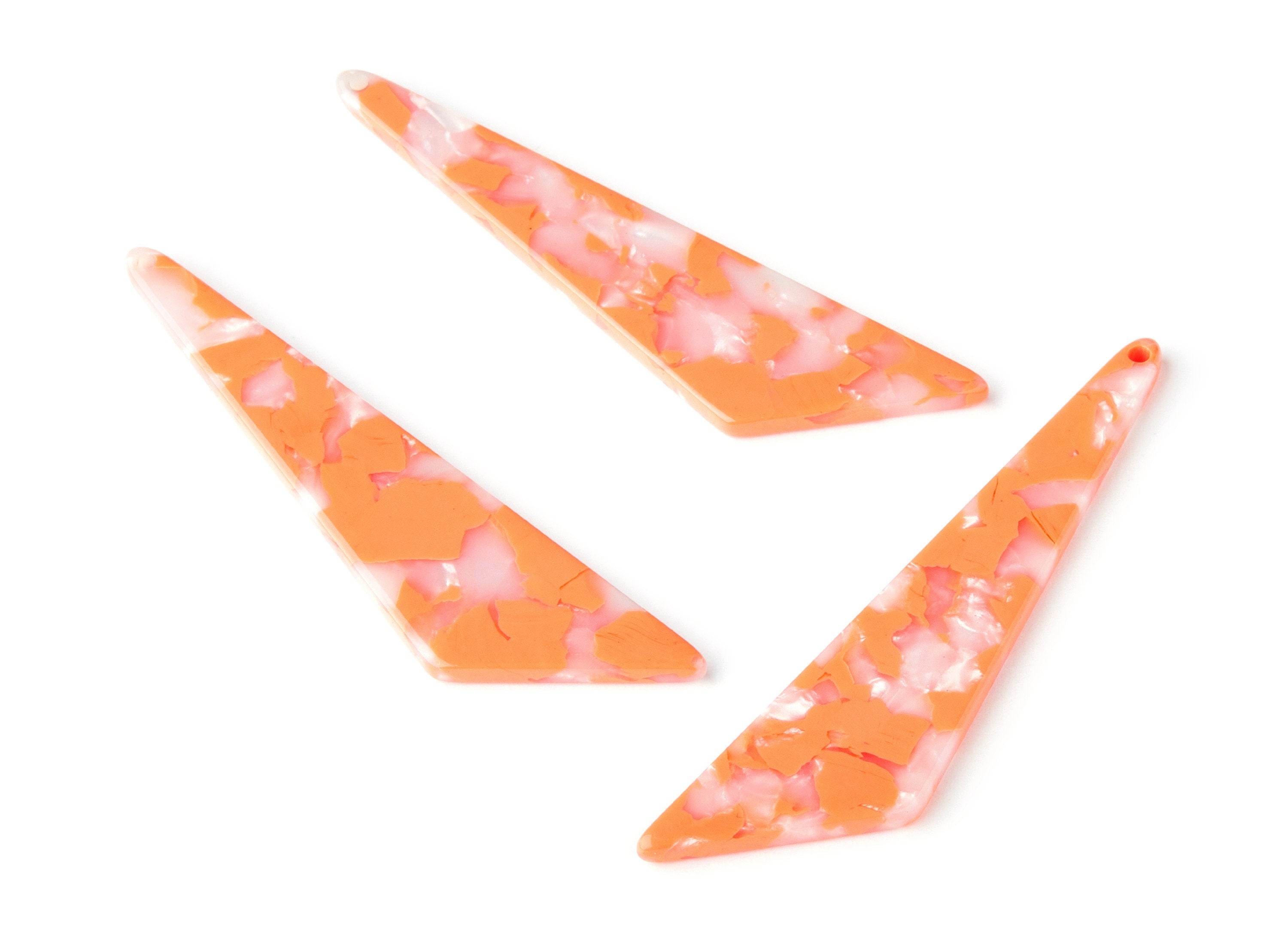 Acetate Triangle Earring Charms - Triangle Pendant - Earring Findings - Jewelry Supplies - Color Code: A39 - 68.73x16.16x2.56mm - AC1367B - DOMEDBAZAAR