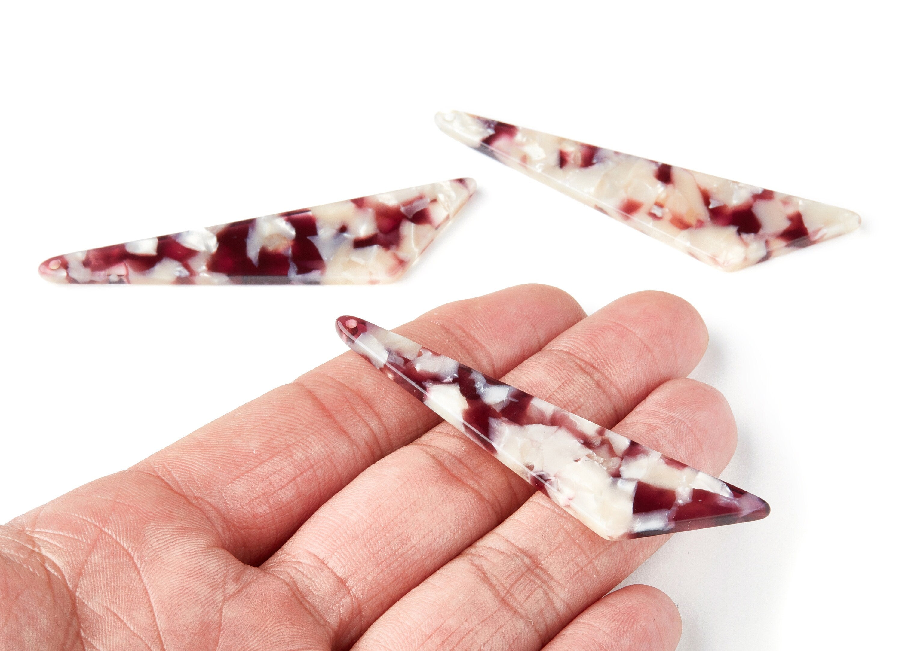 Acetate Triangle Earring Charm - Acrylic Triangle Pendant - Jewelry Supplies - Color Code: A42 - 68.73x16.16x2.56mm - AC1367E - DOMEDBAZAAR