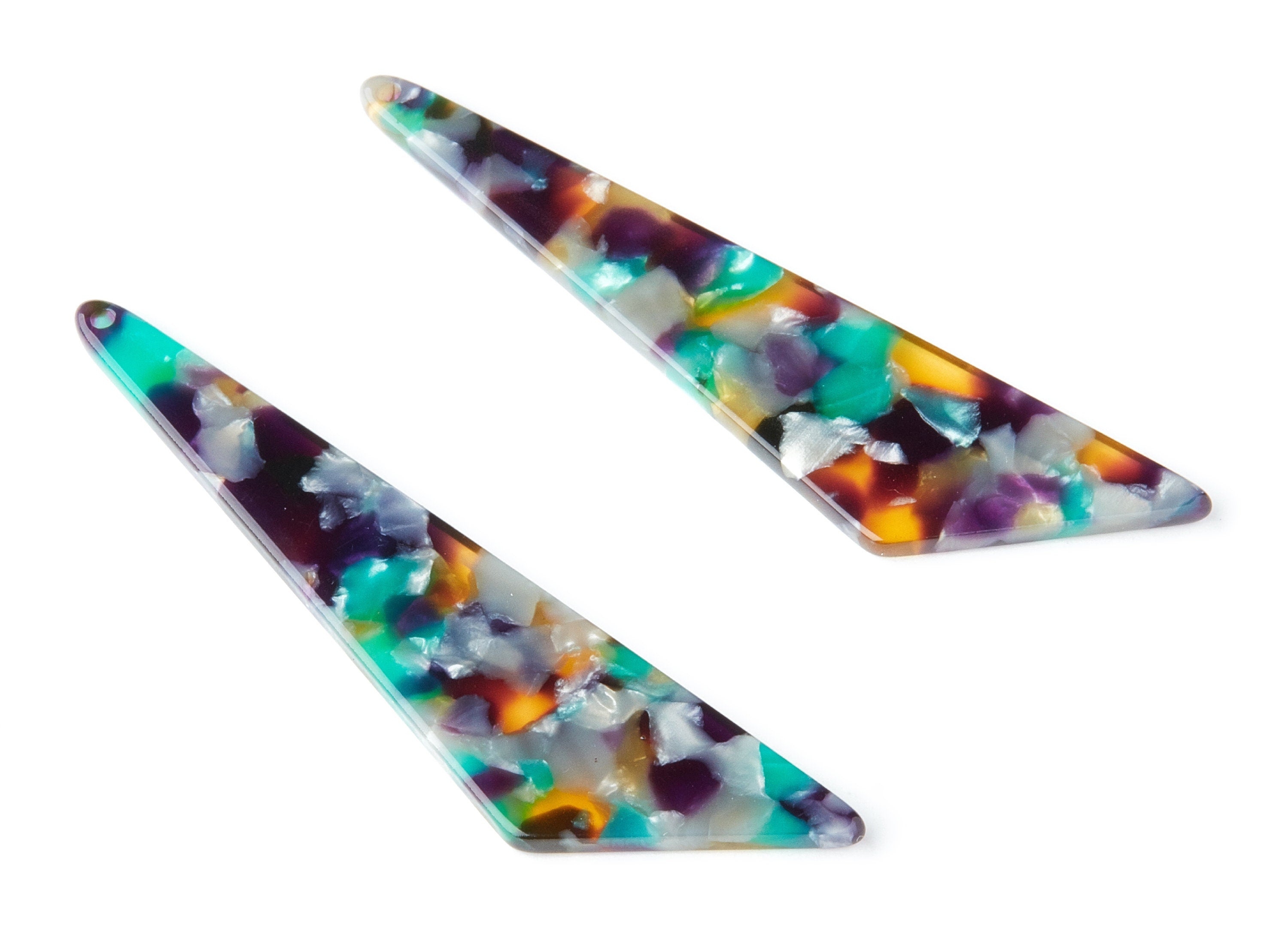 Acetate Triangle Earring Charms - Triangle Pendant - Earring Findings - Jewelry Supplies - Color Code: A50 - 68.73x16.16x2.56mm - AC1367K - DOMEDBAZAAR