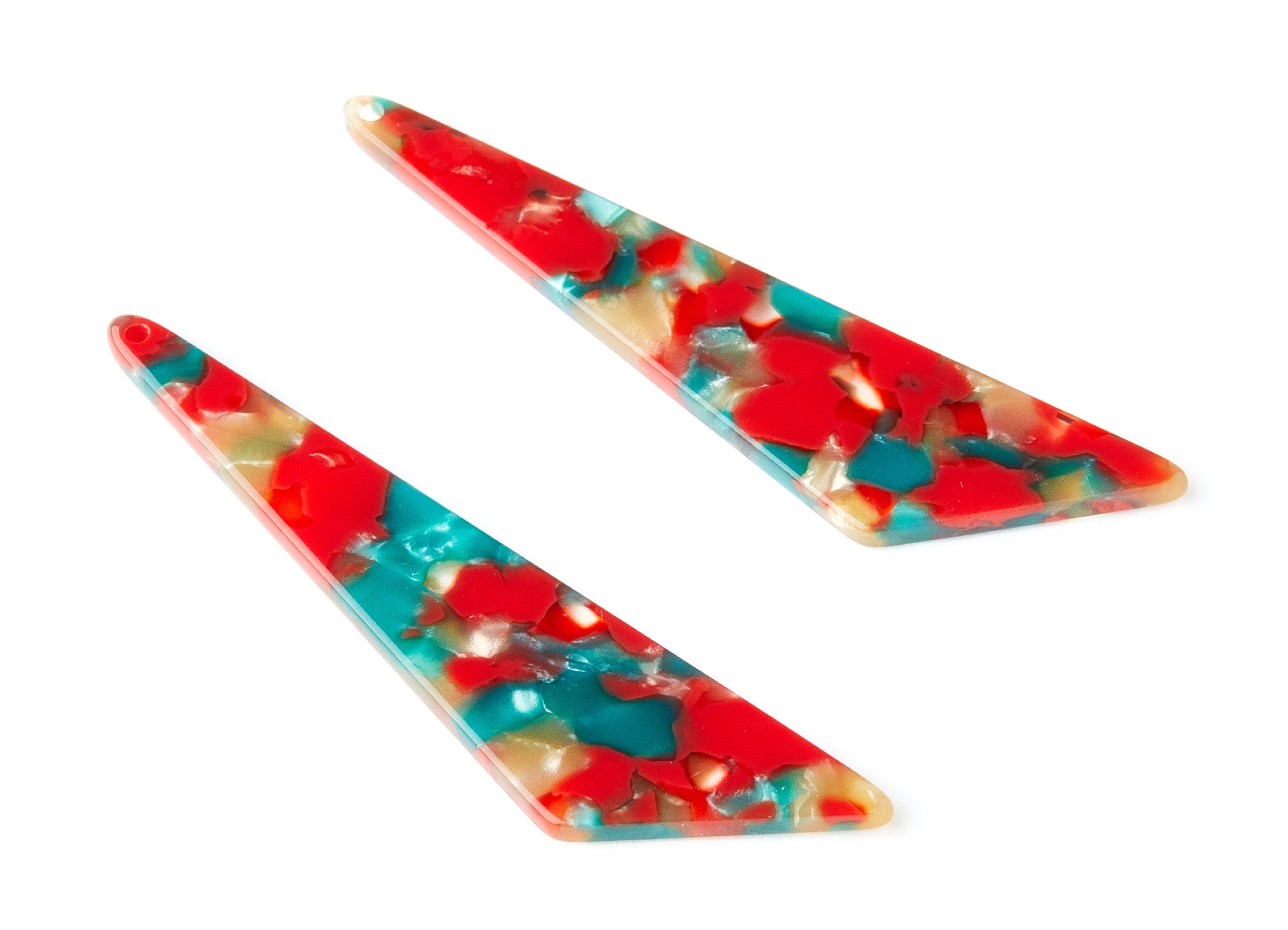 Acetate Triangle Earring Charms - Triangle Pendant - Earring Findings - Jewelry Supplies - Color Code: A46 - 68.73x16.16x2.56mm - AC1367L - DOMEDBAZAAR