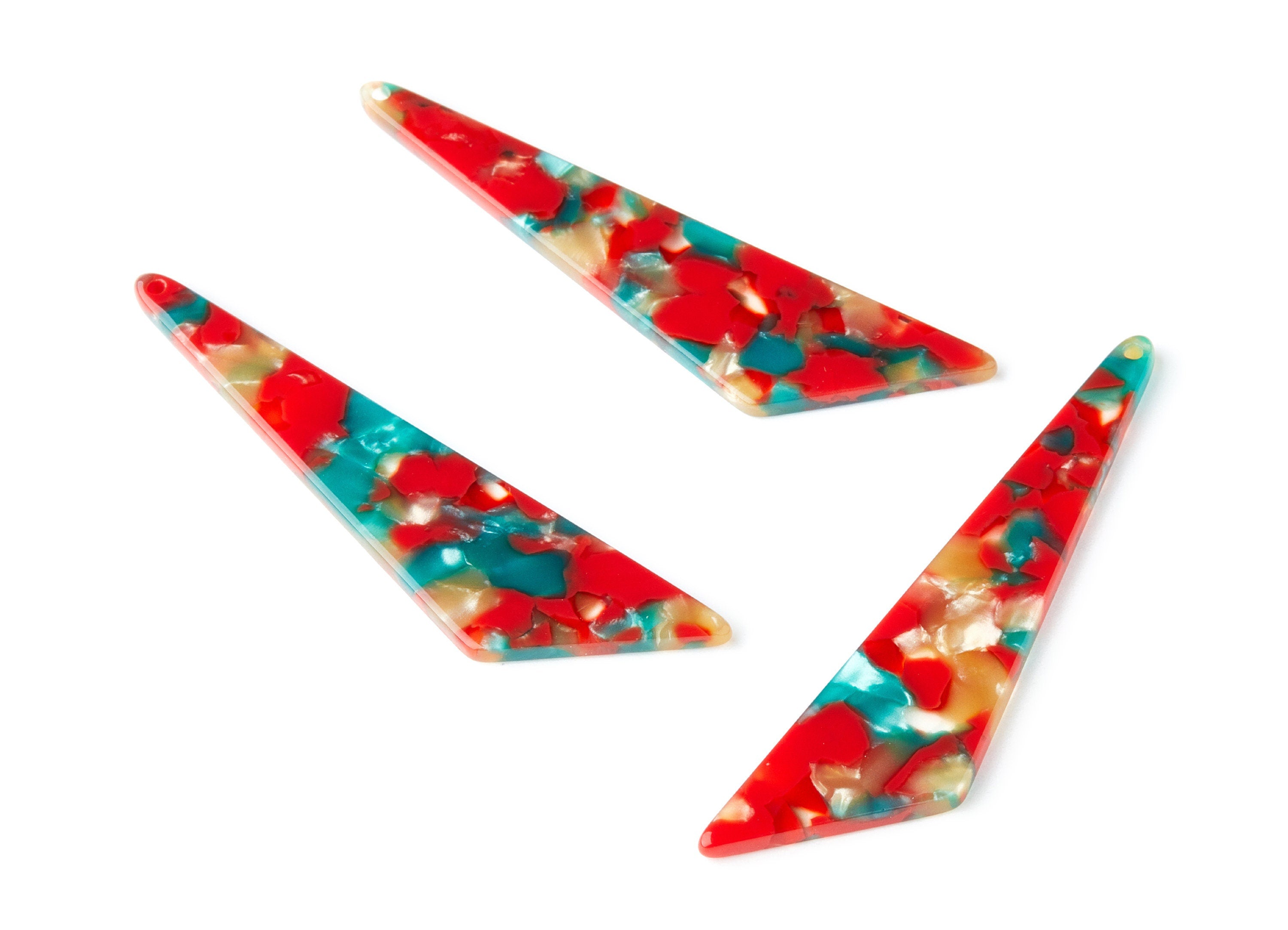 Acetate Triangle Earring Charms - Triangle Pendant - Earring Findings - Jewelry Supplies - Color Code: A46 - 68.73x16.16x2.56mm - AC1367L - DOMEDBAZAAR