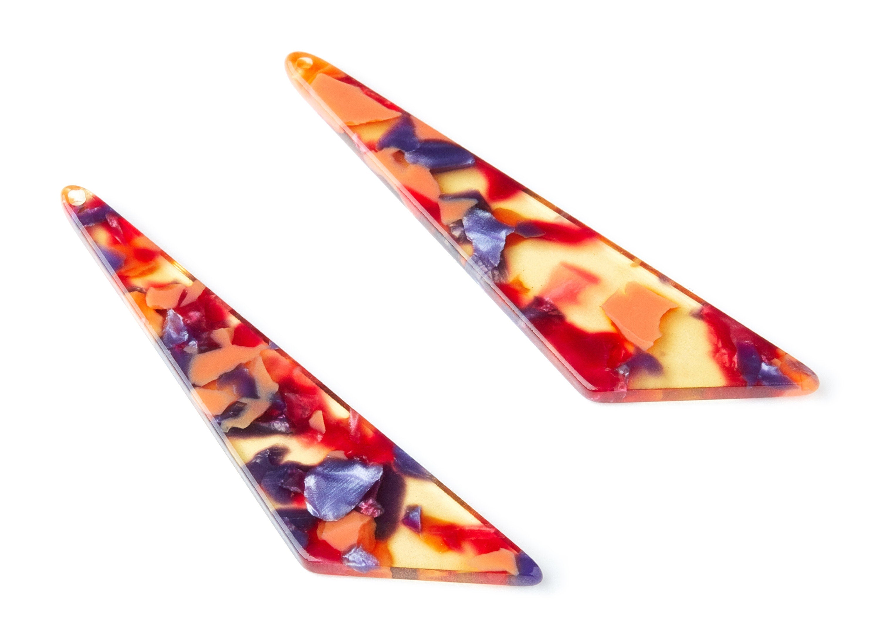Acetate Triangle Earring Charms - Triangle Pendant - Earring Findings - Jewelry Supplies - Color Code: A44 - 68.73x16.16x2.56mm - AC1367M - DOMEDBAZAAR