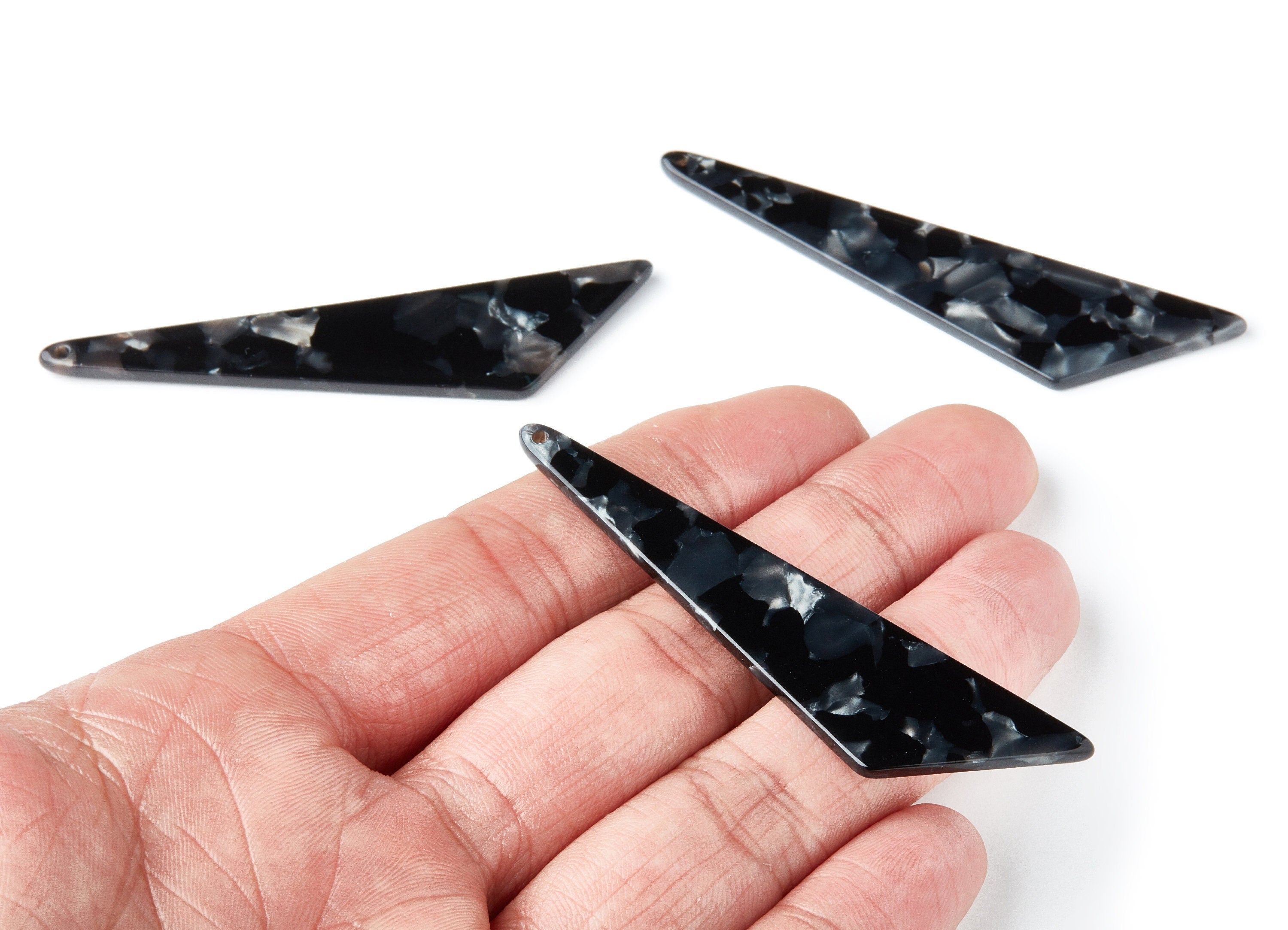 Acetate Triangle Earring Charms - Triangle Pendant - Earring Findings - Jewelry Supplies - Color Code: A48 - 68.73x16.16x2.56mm - AC1367O - DOMEDBAZAAR