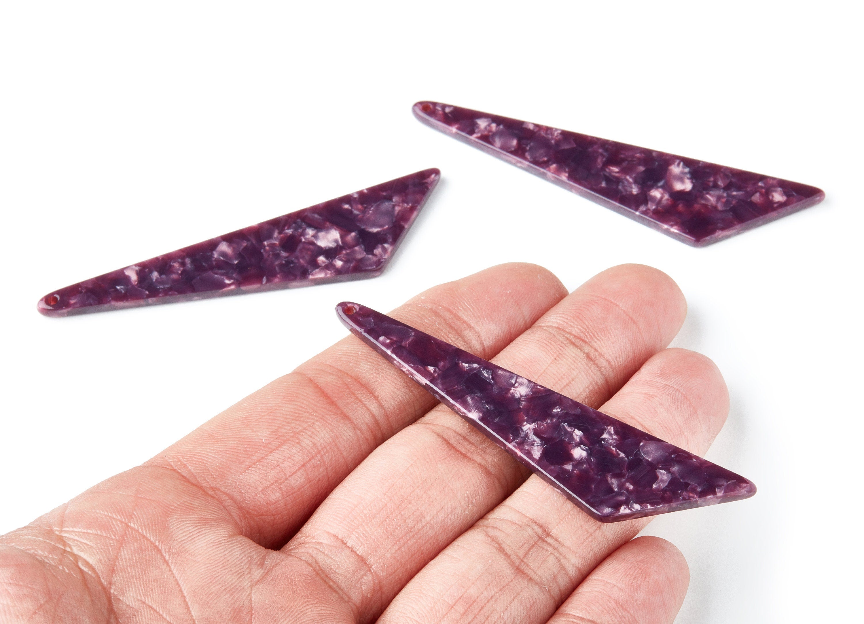Acetate Triangle Earring Charms - Triangle Pendant - Earring Findings - Jewelry Supplies - Color Code: A41 - 68.73x16.16x2.56mm - AC1367P - DOMEDBAZAAR