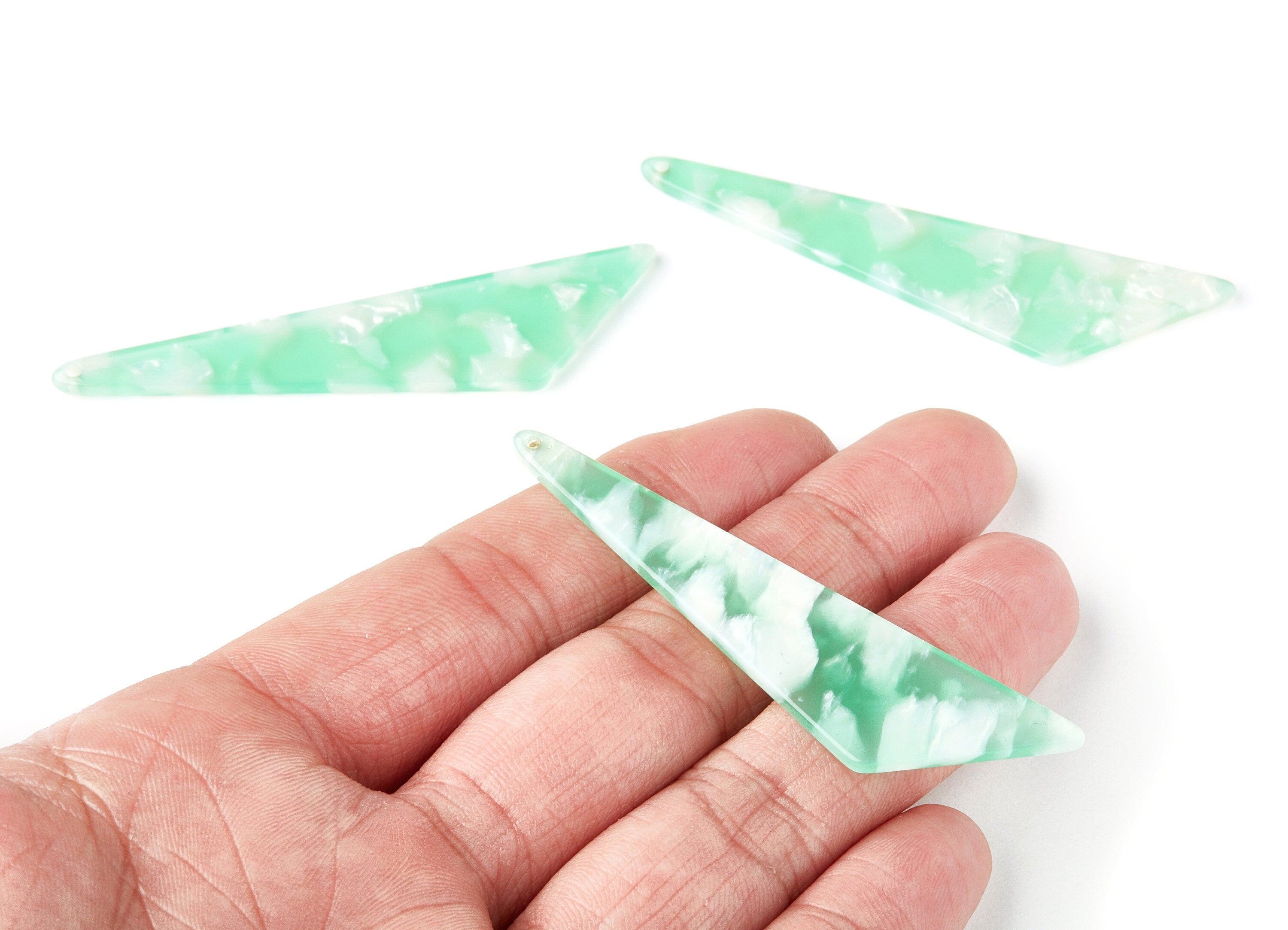 Acetate Triangle Earring Charms - Triangle Pendant - Earring Findings - Jewelry Supplies - Color Code: A35 - 68.73x16.16x2.56mm - AC1367S - DOMEDBAZAAR