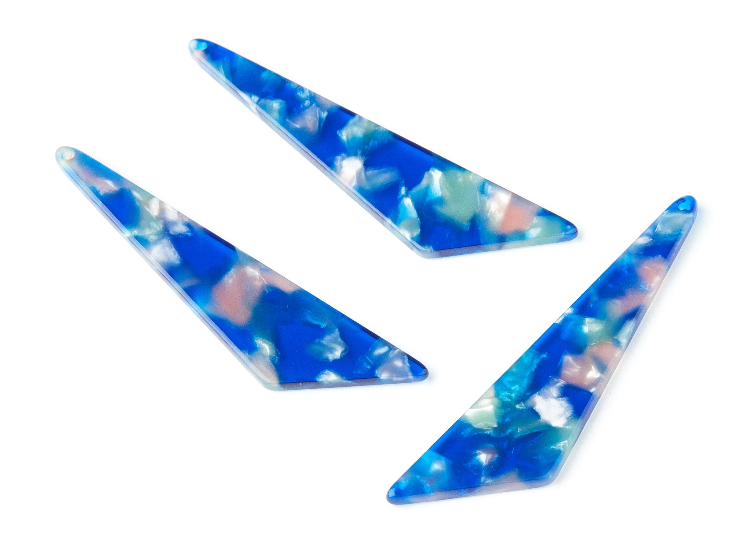 Acetate Triangle Earring Charms - Triangle Pendant - Earring Findings - Jewelry Supplies- Color Code: A37 - 68.73x16.16x2.56mm - AC1367T - DOMEDBAZAAR