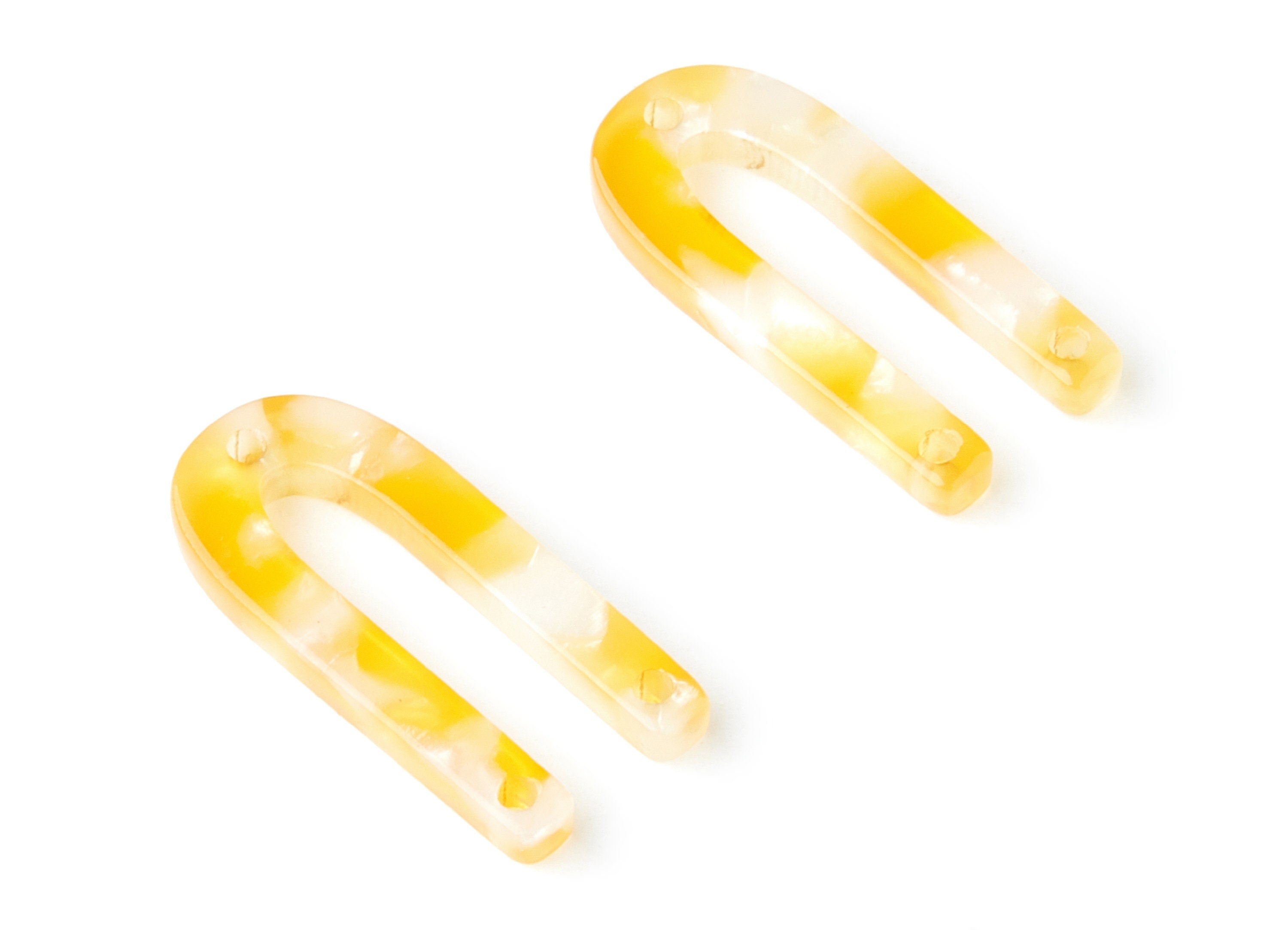 Acetate U Earring Charms - U Shaped Pendant - 3 Holes - Earring Findings - Jewelry Supplies - Color Code: A43 - 25.65x11.6x2.54mm - AC1377E - DOMEDBAZAAR