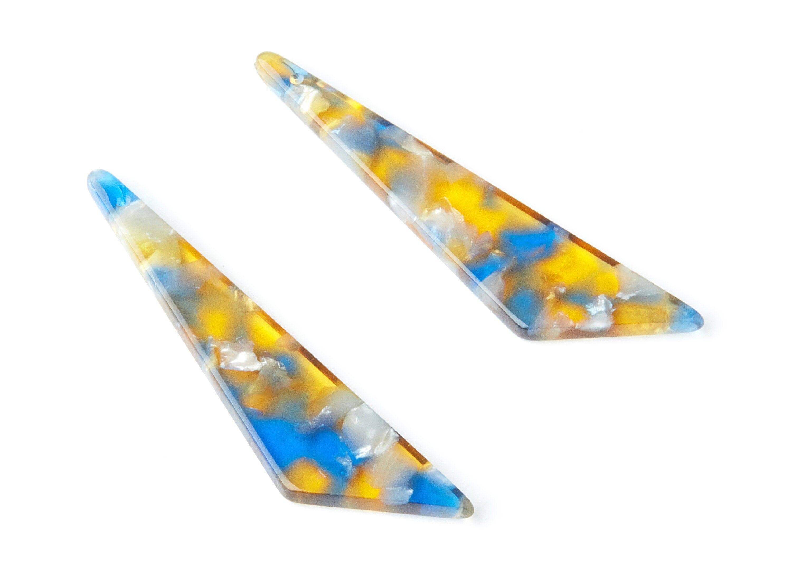 Acetate Triangle Earring Charms - Triangle Pendant - Earring Findings - Jewelry Supplies - Color Code: A40 - 51.44x11.42x2.81mm - AC1352A - DOMEDBAZAAR