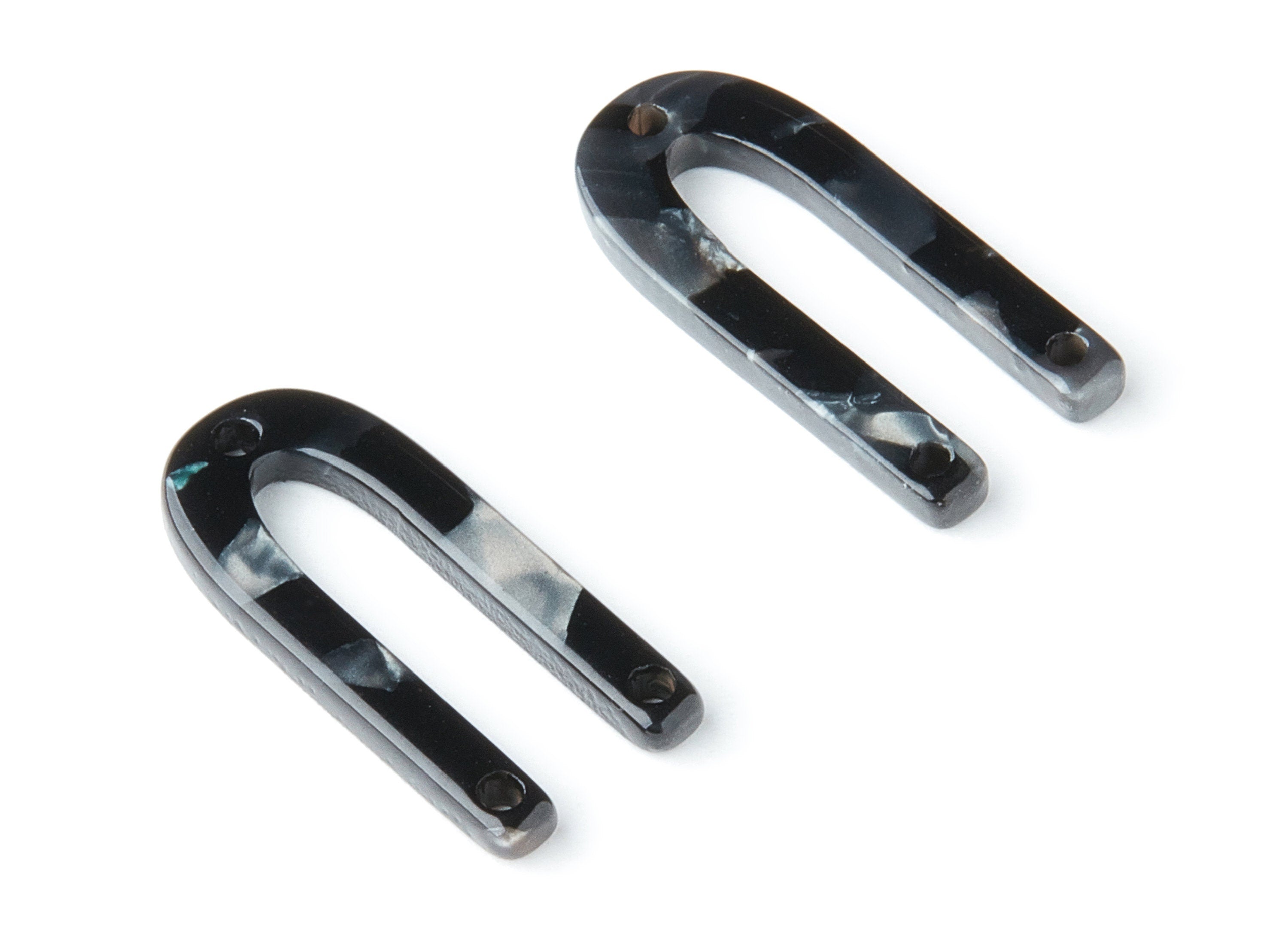 Acetate U Earring Charms - U Shaped Pendant - 3 Holes - Earring Findings - Jewelry Supplies - Color Code: A48 - 25.65x11.6x2.54mm - AC1377P - DOMEDBAZAAR