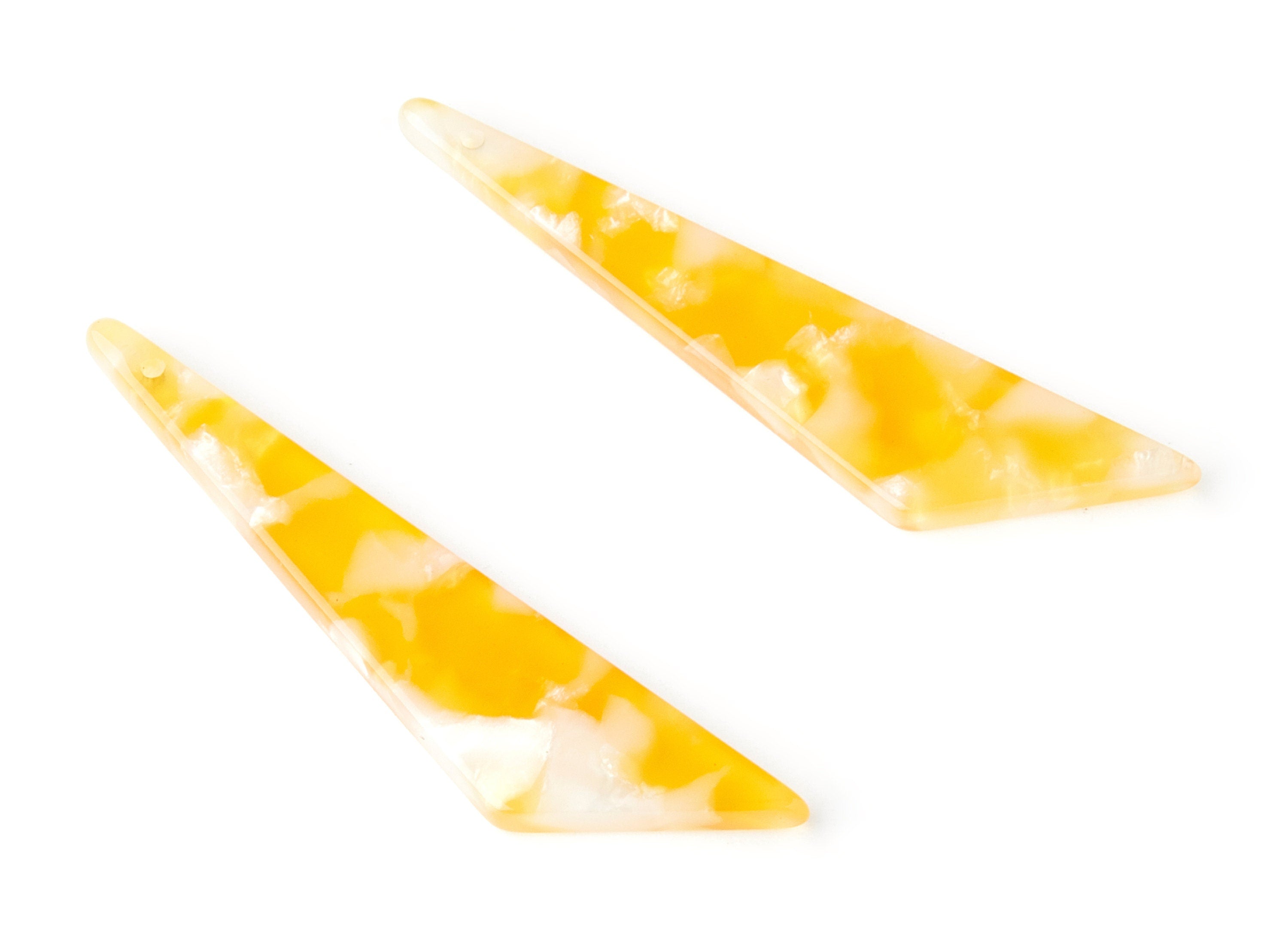 Acetate Triangle Earring Charms - Triangle Pendant - Earring Findings - Jewelry Supplies - Color Code: A43 - 51.44x11.42x2.81mm - AC1352G - DOMEDBAZAAR